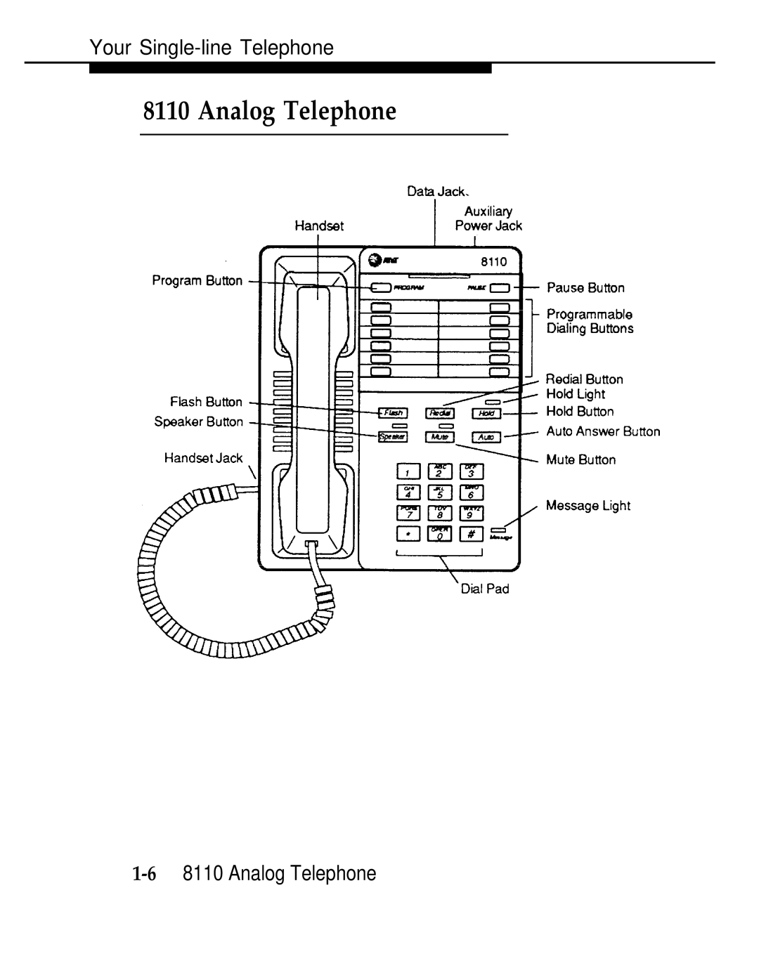 AT&T 555-620-126 manual Analog Telephone 