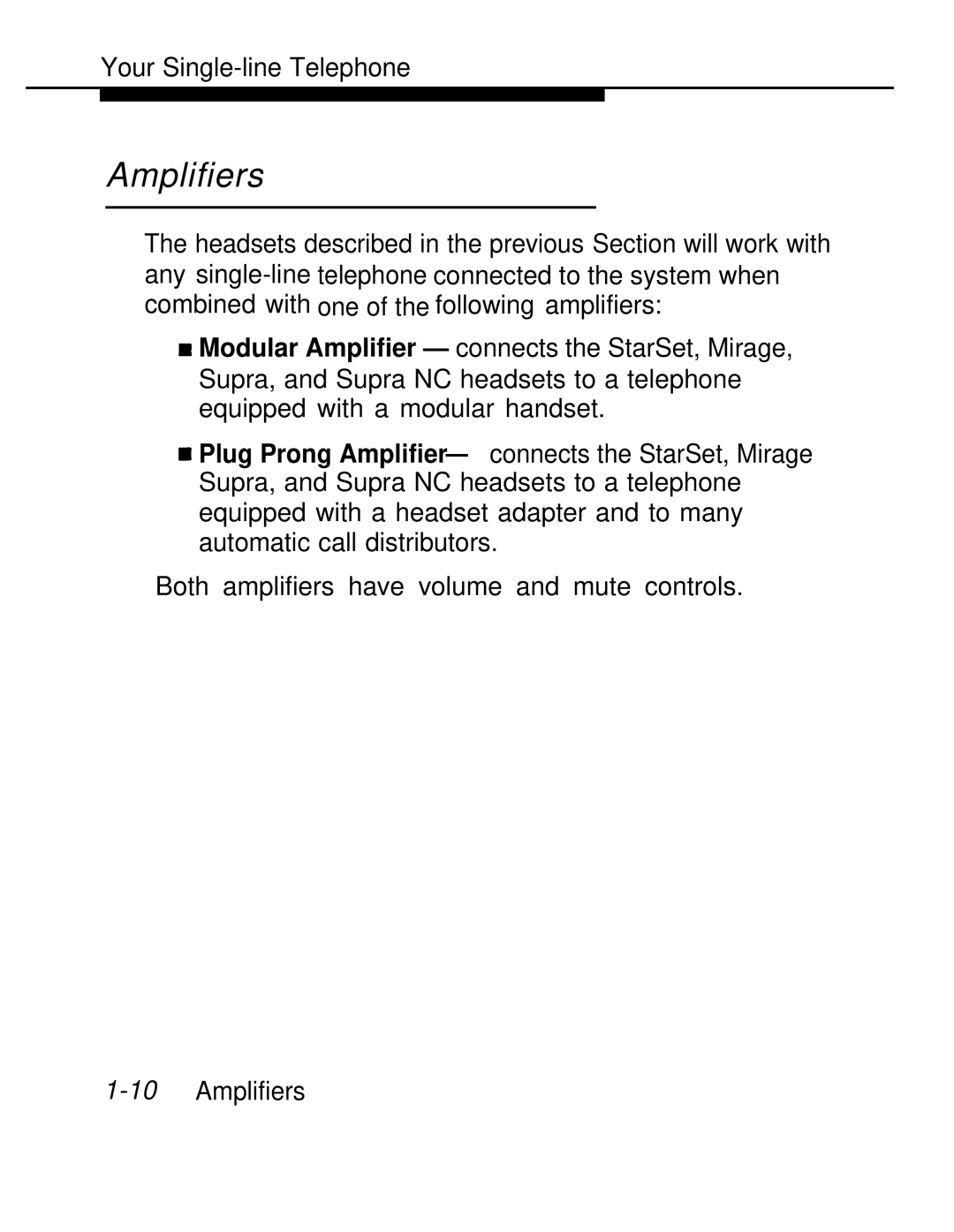 AT&T 555-620-126 manual Amplifiers 