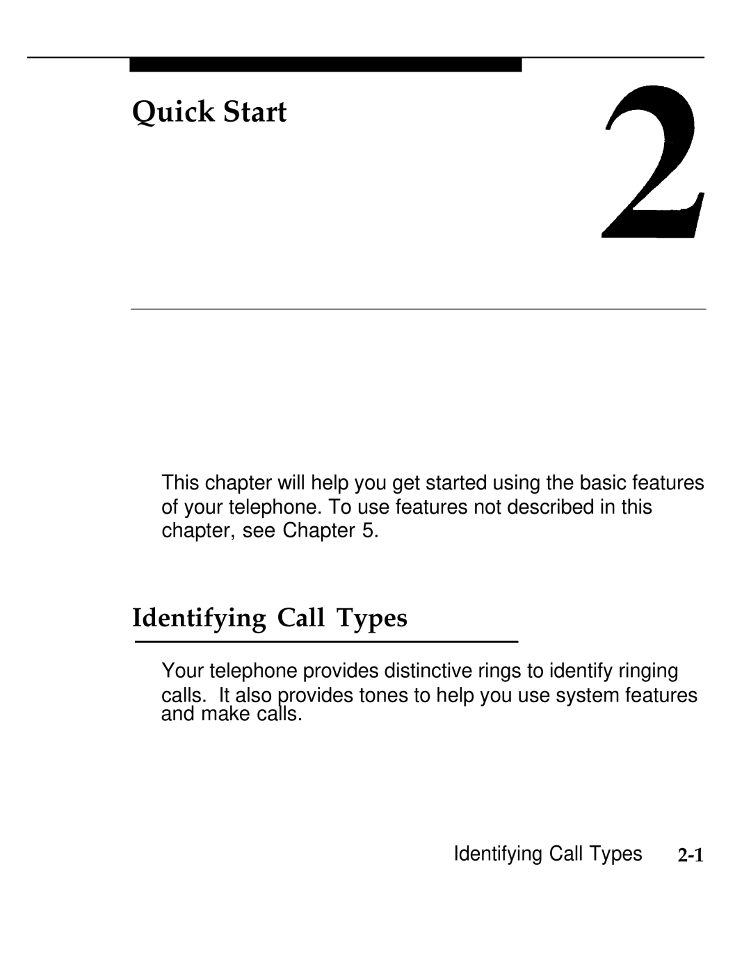 AT&T 555-620-126 manual Identifying Call Types 