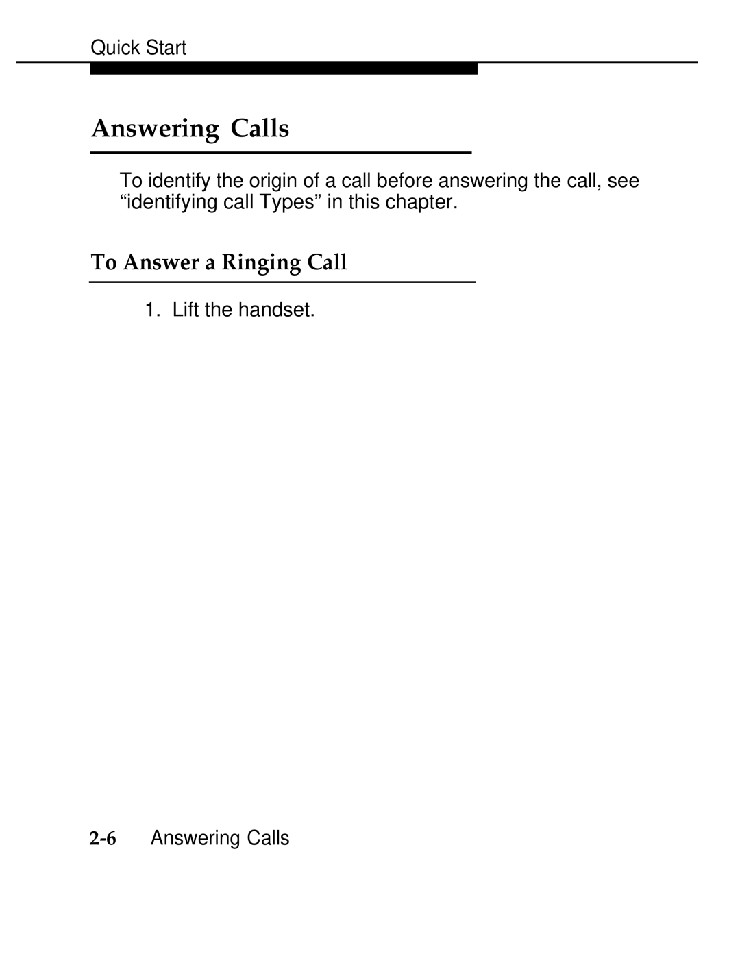 AT&T 555-620-126 manual Answering Calls, To Answer a Ringing Call 