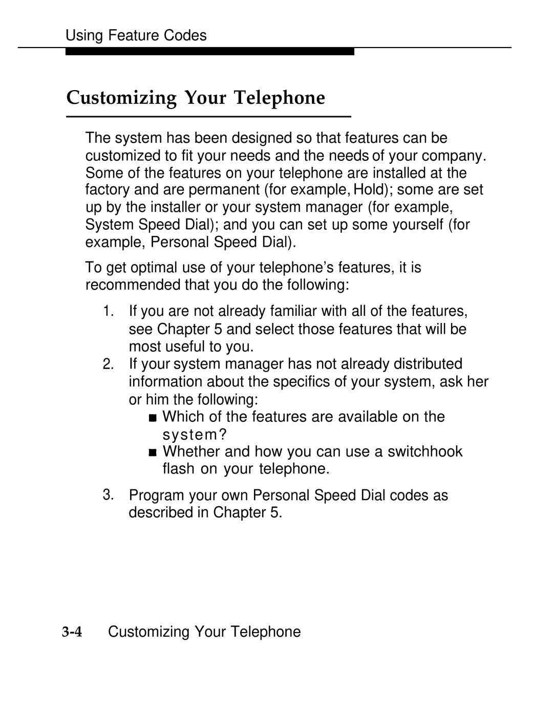 AT&T 555-620-126 manual Customizing Your Telephone 