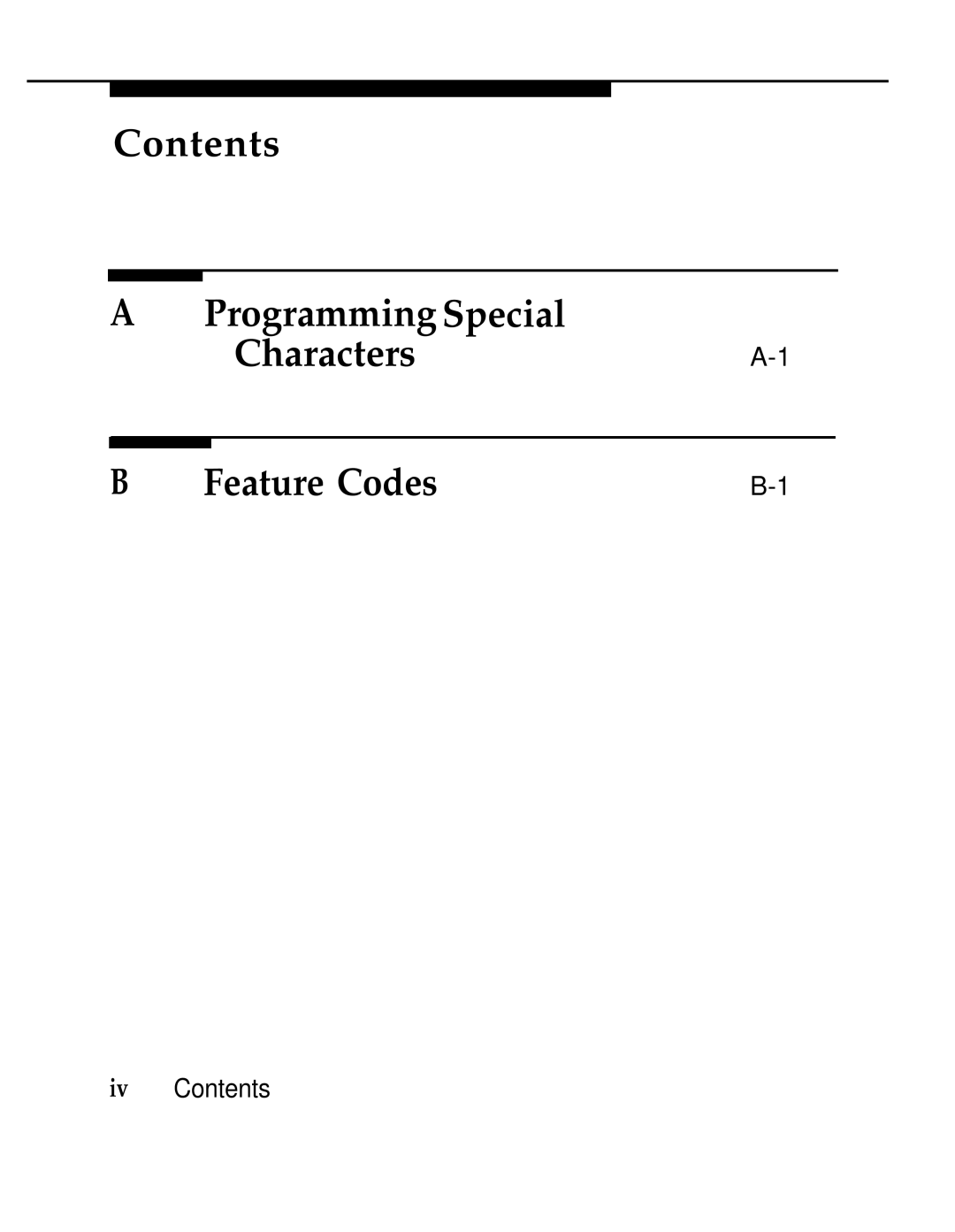 AT&T 555-620-126 manual Contents Programming Special Characters Feature Codes 