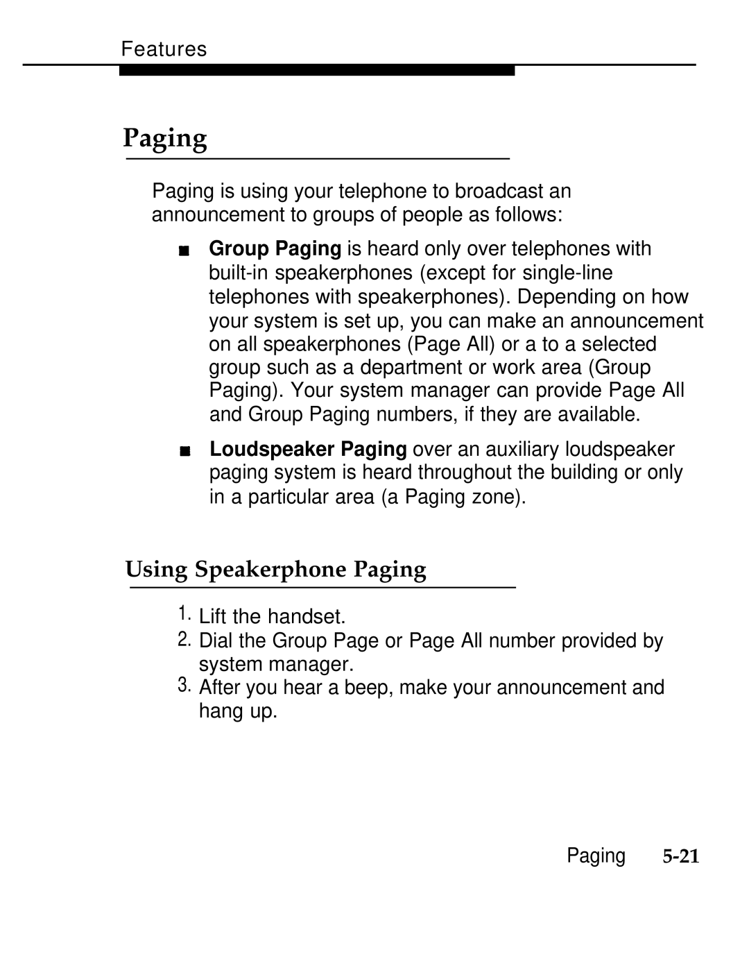 AT&T 555-620-126 manual Using Speakerphone Paging 