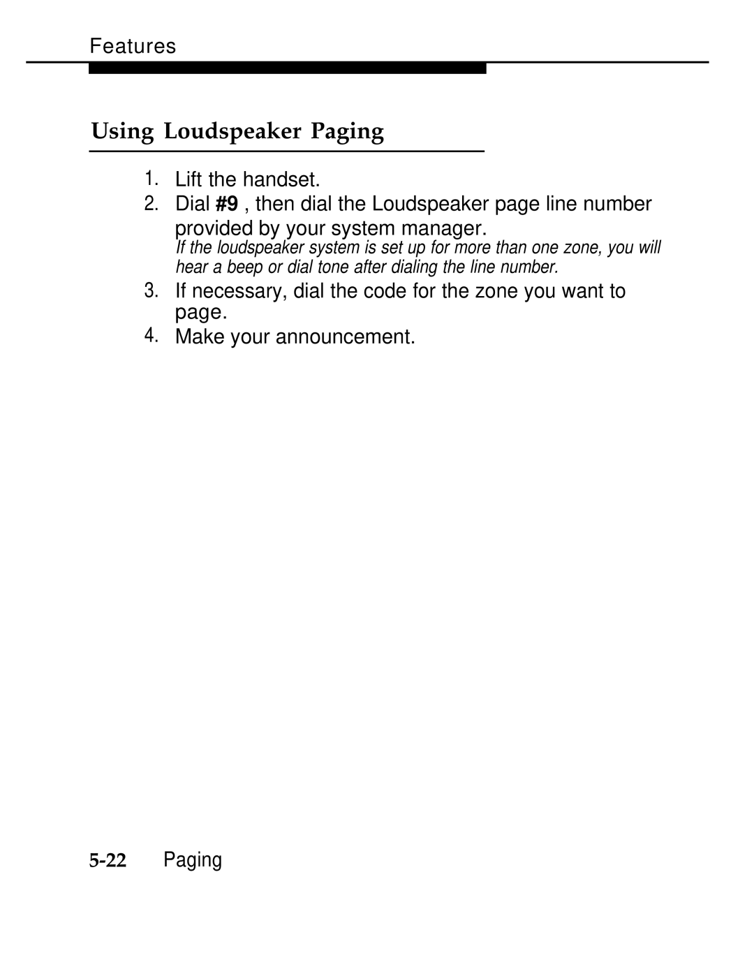 AT&T 555-620-126 manual Using Loudspeaker Paging 