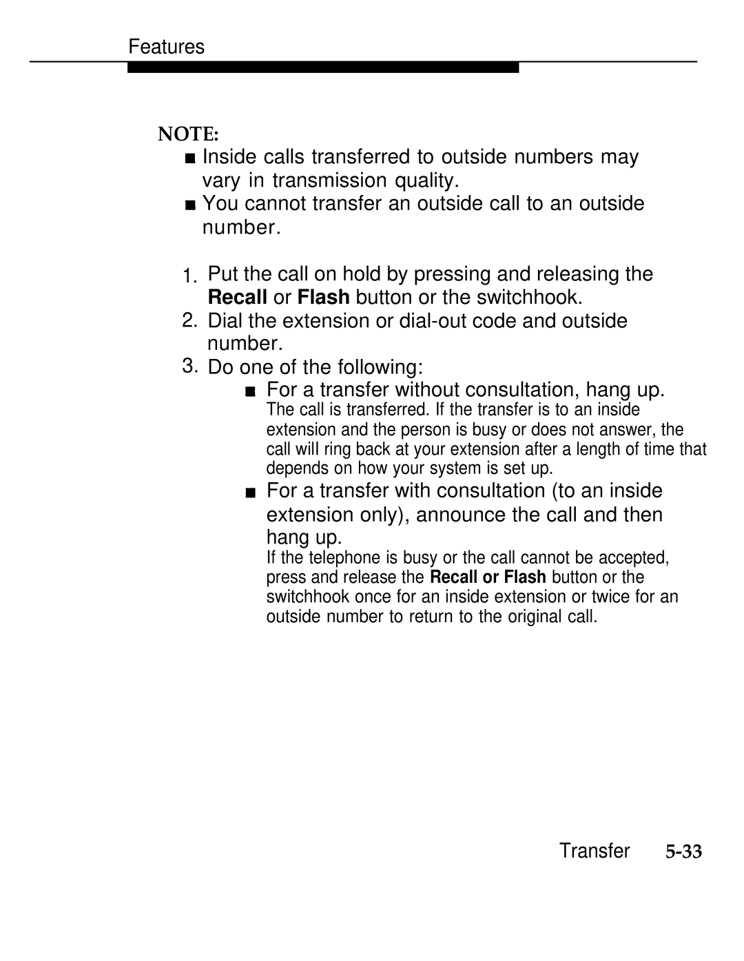 AT&T 555-620-126 manual Transfer 