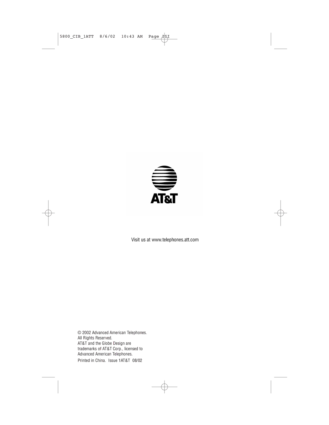 AT&T 5800 user manual 