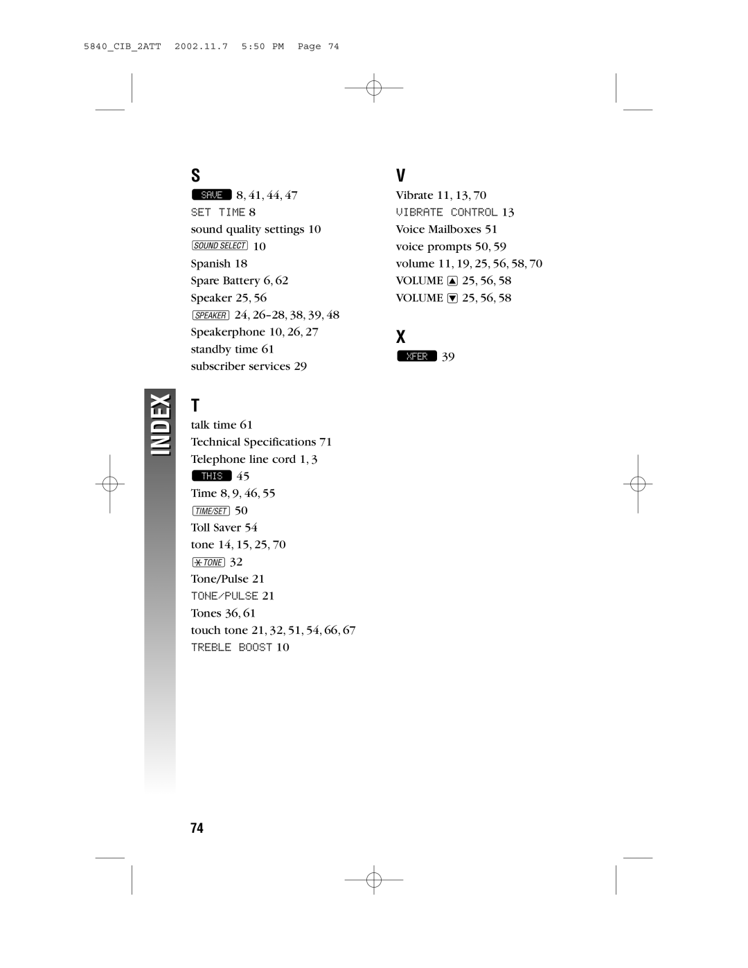 AT&T 5840 user manual Tone/Pulse 