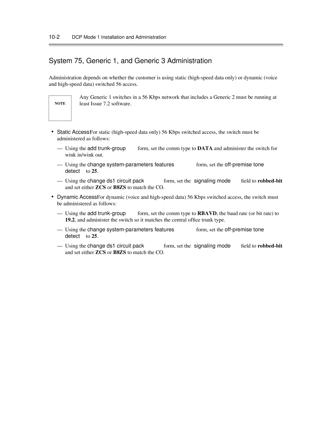 AT&T 585-300-903 manual System 75, Generic 1, and Generic 3 Administration, 10-2DCP Mode 1 Installation and Administration 