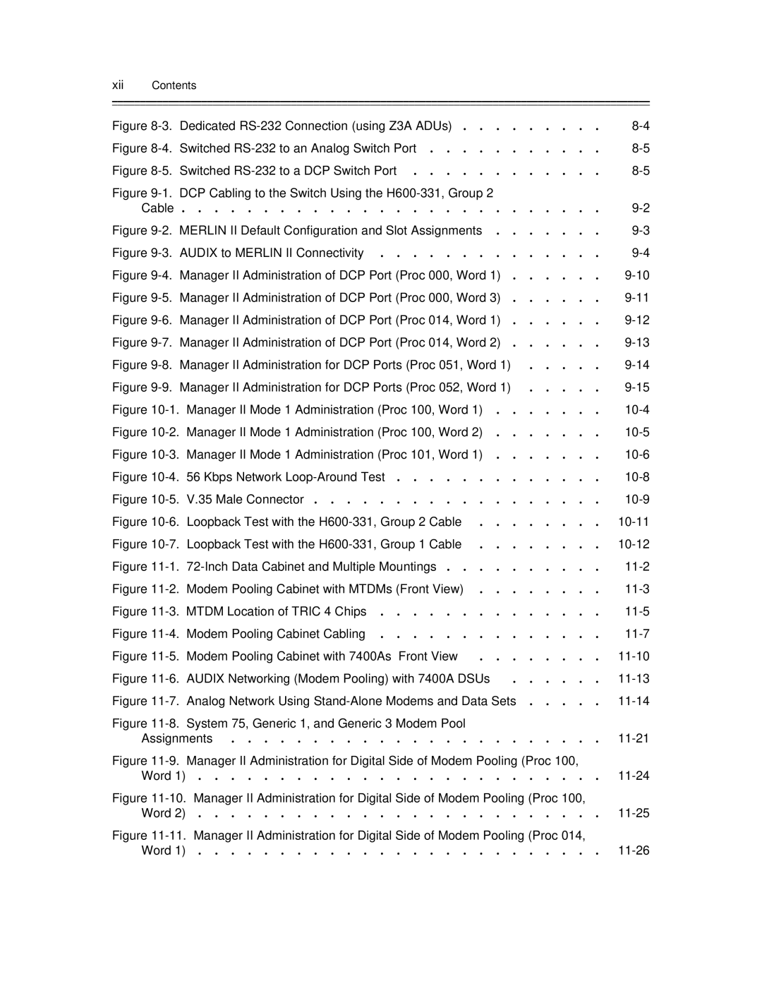 AT&T 585-300-903 manual Cable, Male Connector, Assignments, Word, Xii Contents 