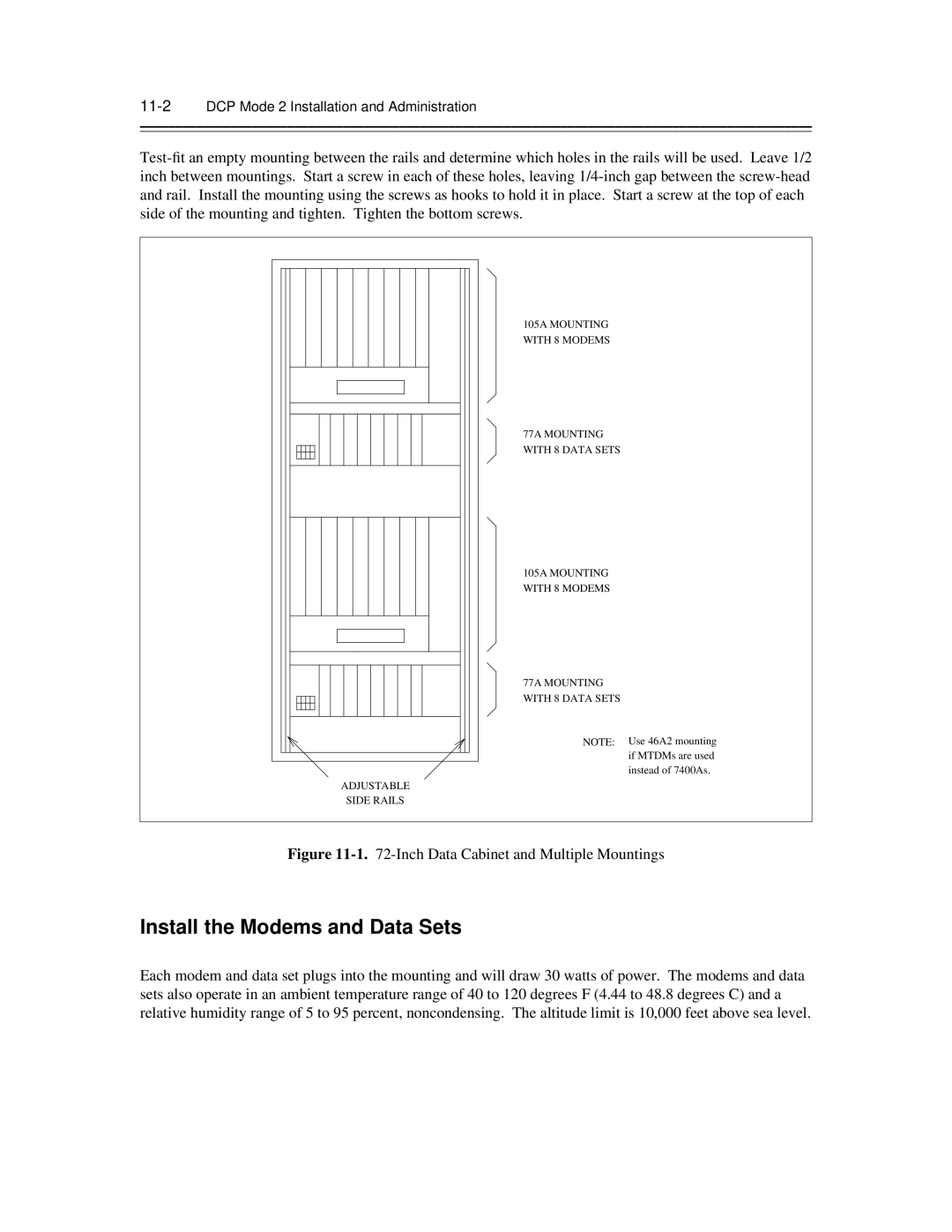 AT&T 585-300-903 manual Install the Modems and Data Sets, 11-2DCP Mode 2 Installation and Administration 