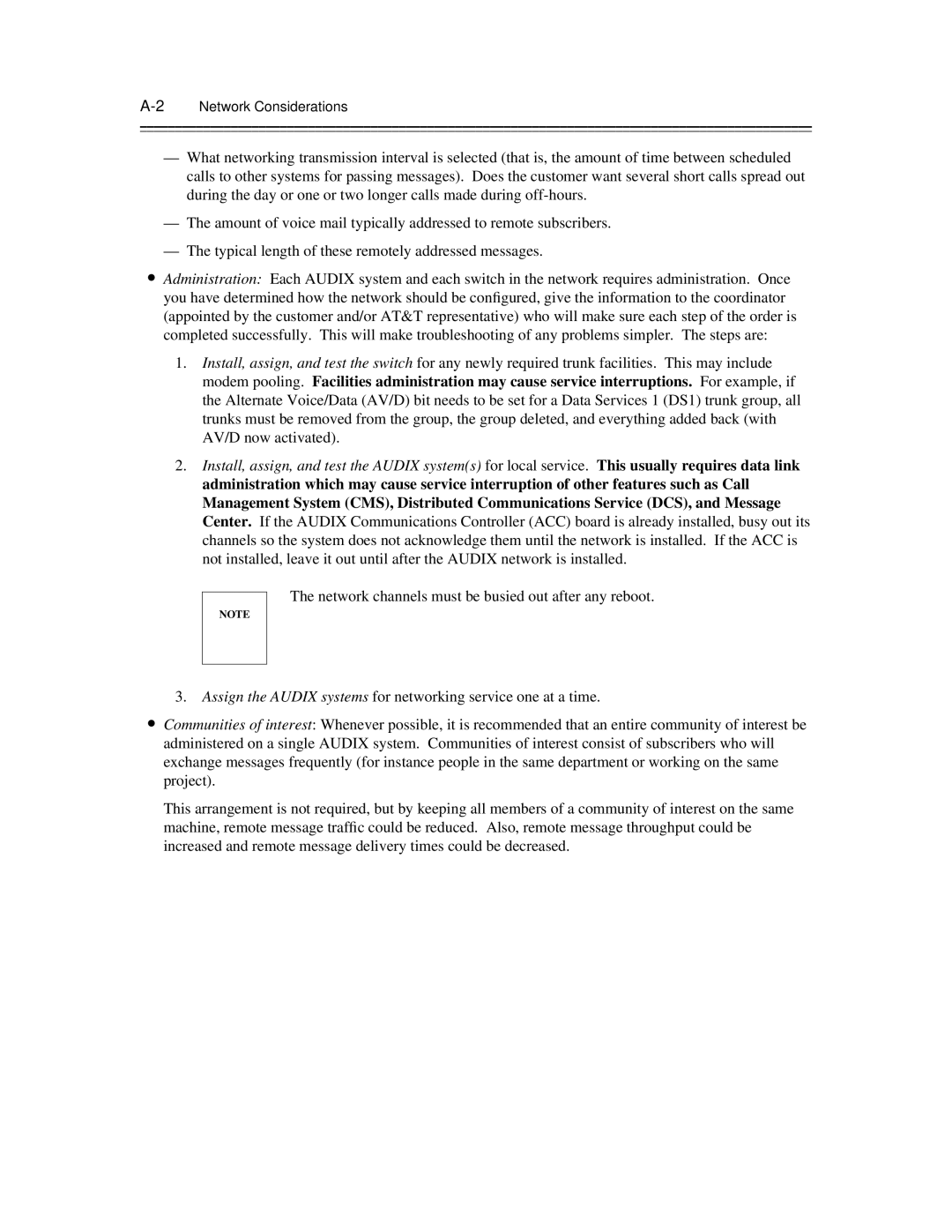 AT&T 585-300-903 manual 2Network Considerations 