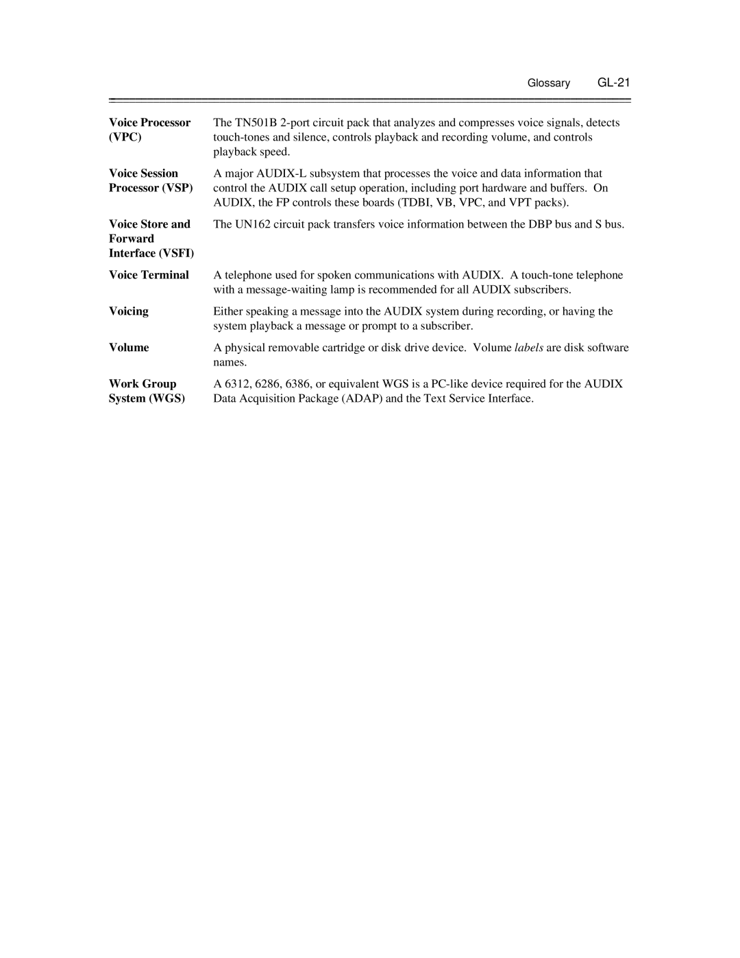 AT&T 585-300-903 Voice Processor, Voice Session, Processor VSP, Voice Store, Forward Interface Vsfi Voice Terminal, Volume 