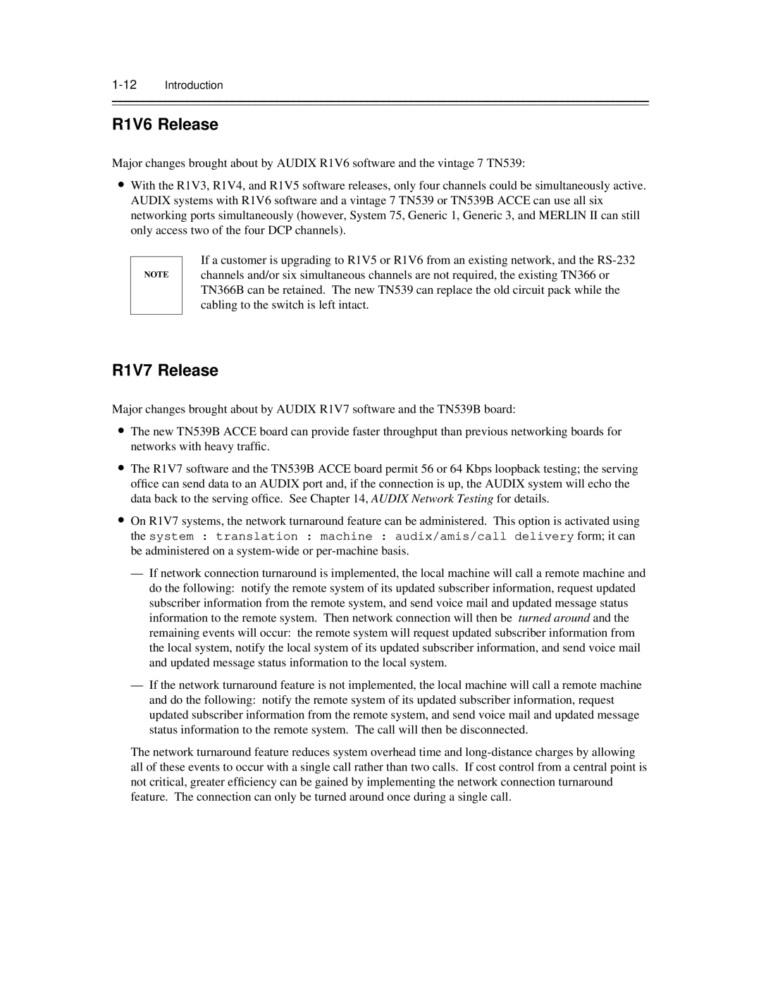 AT&T 585-300-903 manual R1V6 Release, R1V7 Release, 12Introduction 