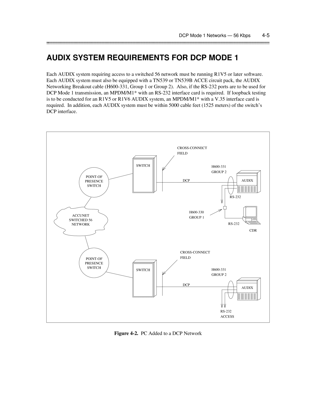 AT&T 585-300-903 manual Audix System Requirements for DCP Mode, PC Added to a DCP Network 