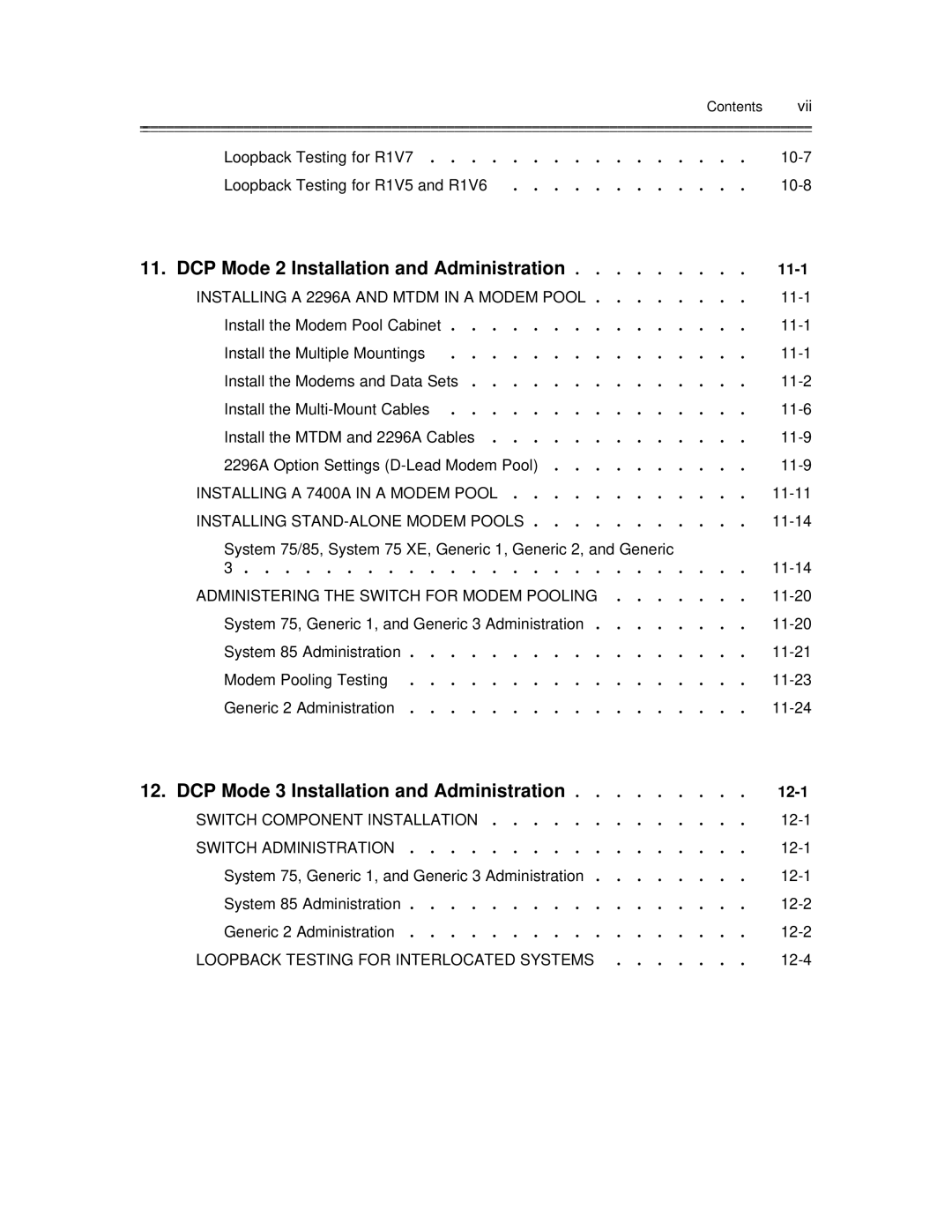 AT&T 585-300-903 manual Loopback Testing for R1V7, Modem Pooling Testing 