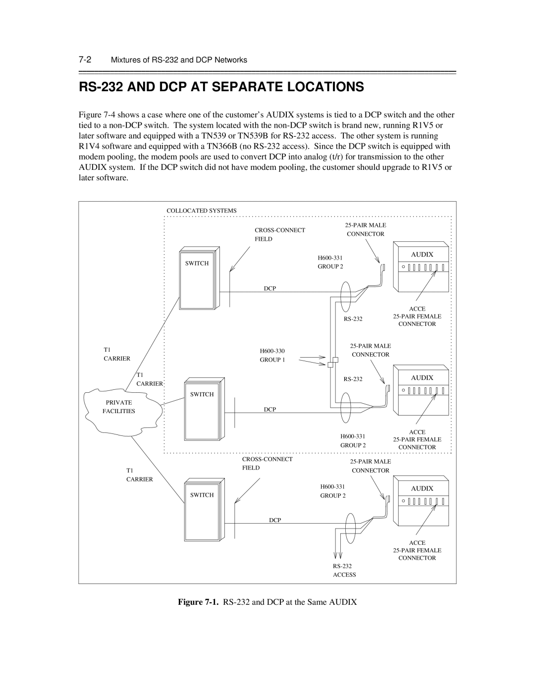 AT&T 585-300-903 manual RS-232 and DCP AT Separate Locations, 2Mixtures of RS-232 and DCP Networks 