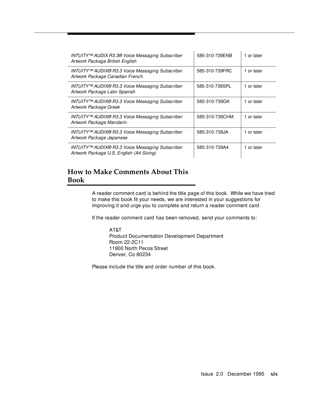 AT&T 585-310-231 manual How to Make Comments About This Book, At&T 