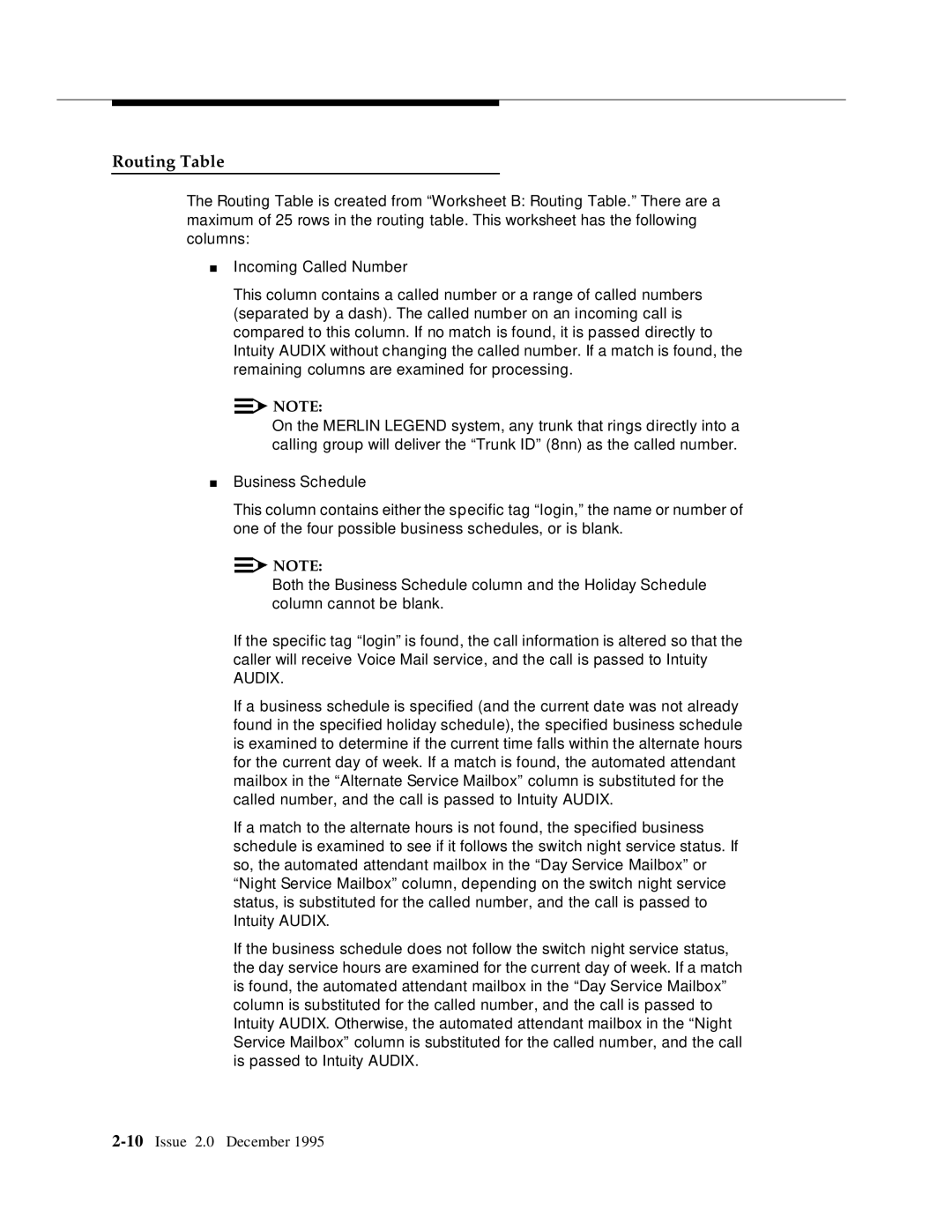 AT&T 585-310-231 manual Routing Table 