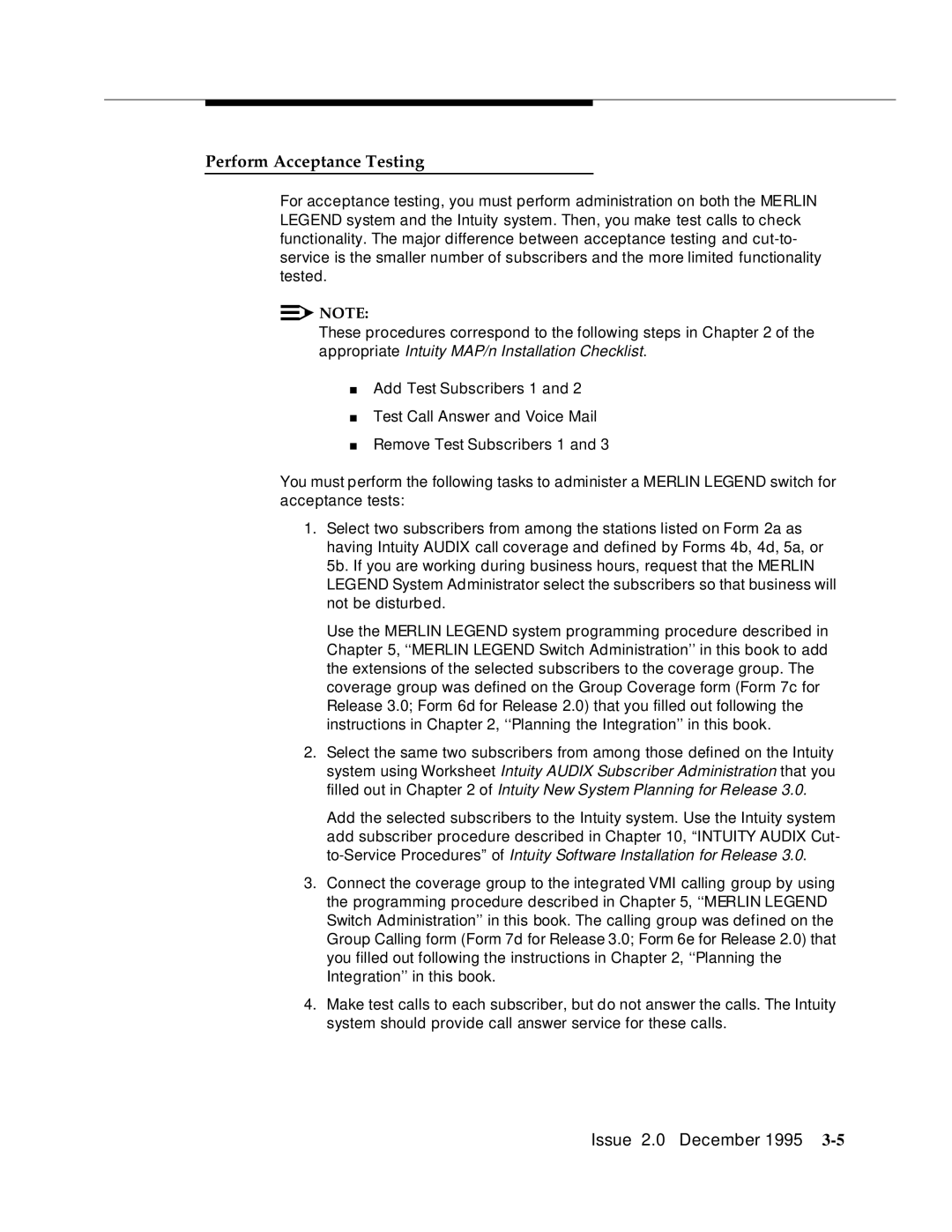 AT&T 585-310-231 manual Perform Acceptance Testing 