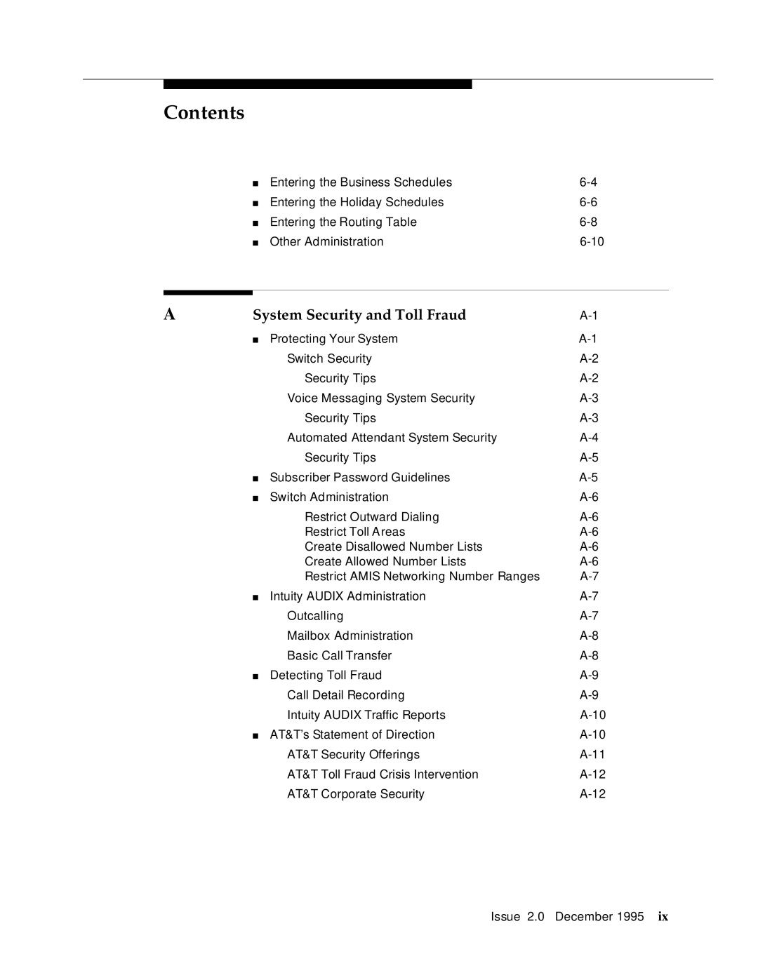 AT&T 585-310-231 manual System Security and Toll Fraud 