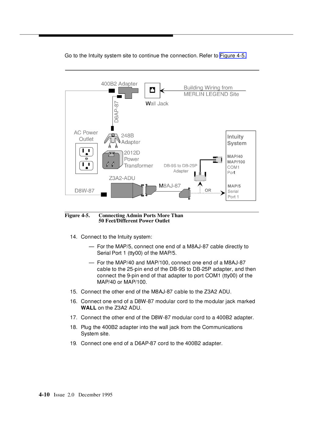 AT&T 585-310-231 manual Connecting Admin Ports More Than Feet/Different Power Outlet 