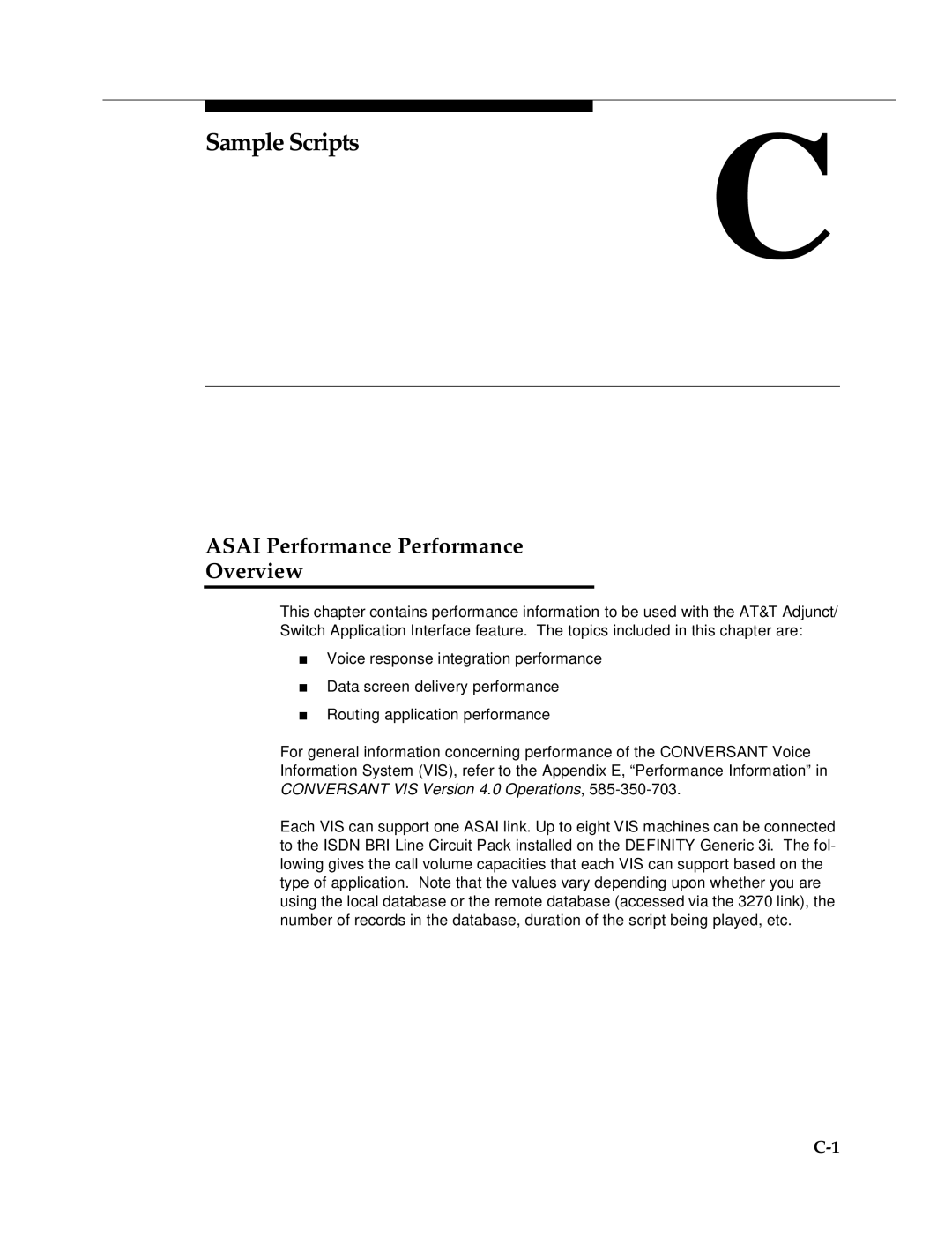 AT&T 585-350-812 manual Asai Performance Performance Overview 