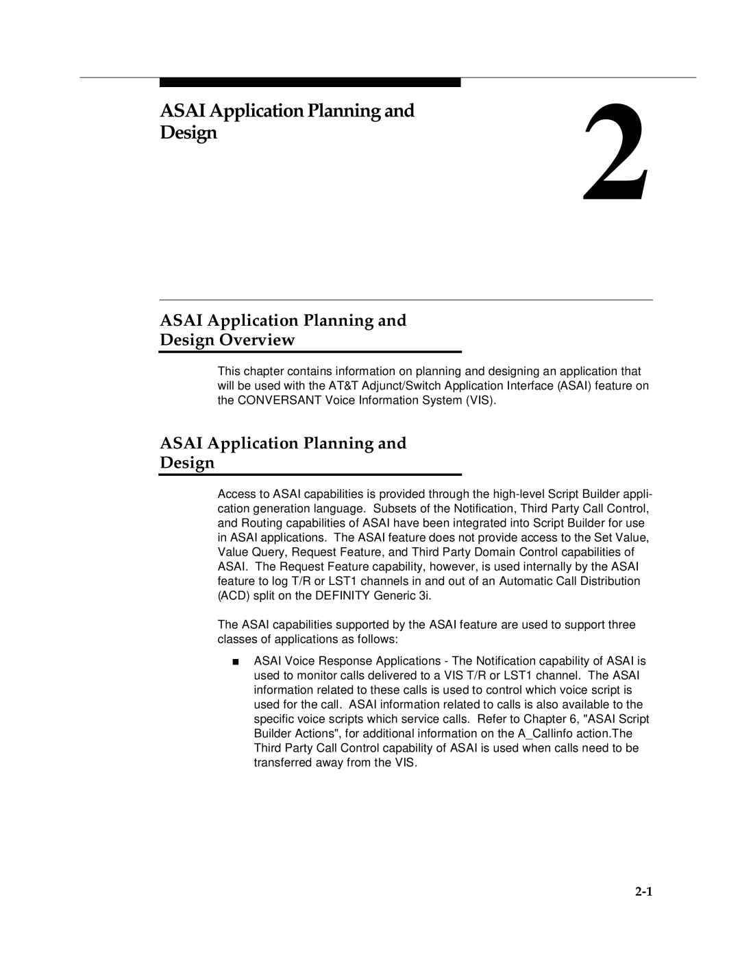 AT&T 585-350-812 manual Asai Application Planning Design Overview 