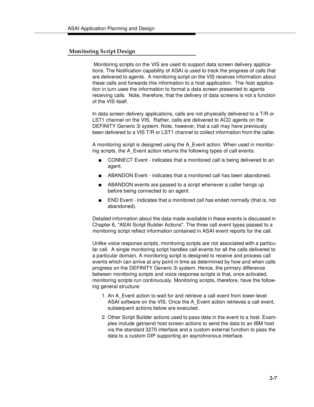 AT&T 585-350-812 manual Monitoring Script Design 