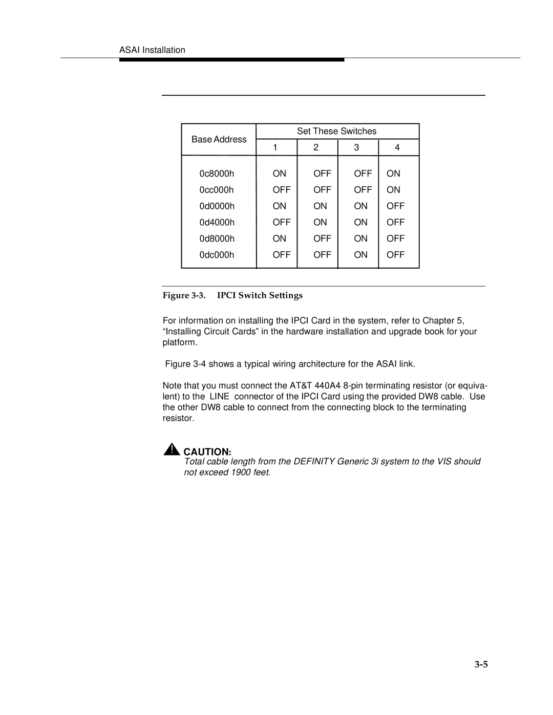 AT&T 585-350-812 manual Ipci Switch Settings 