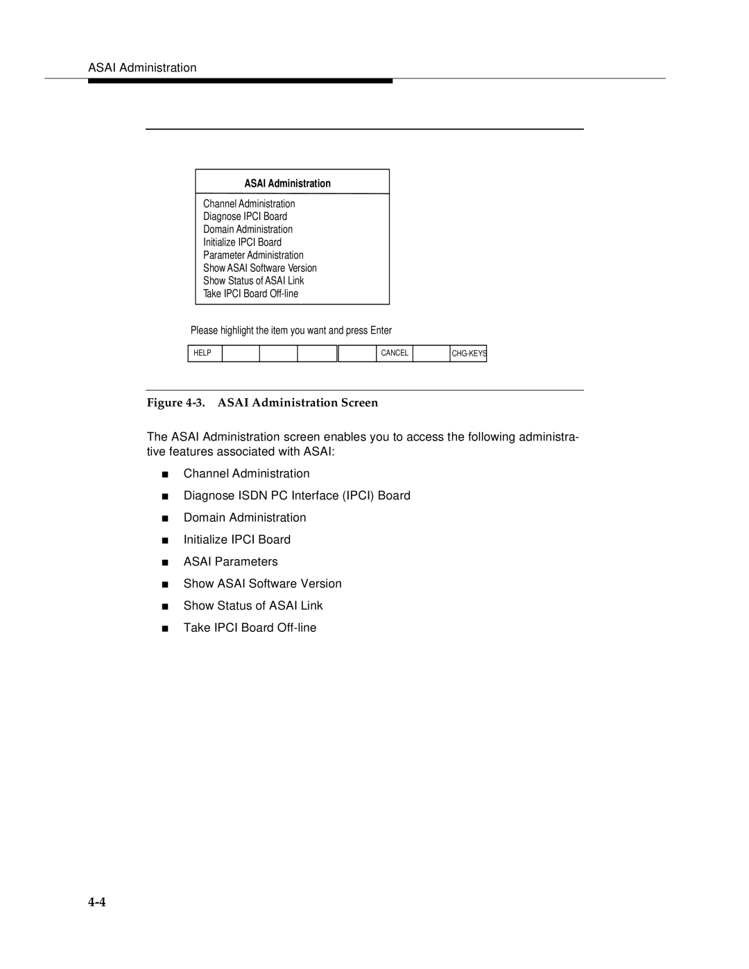 AT&T 585-350-812 manual Asai Administration Screen 