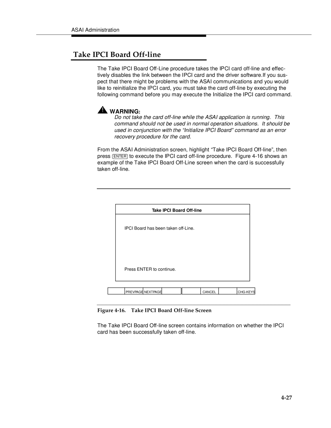 AT&T 585-350-812 manual Take Ipci Board Off-line 