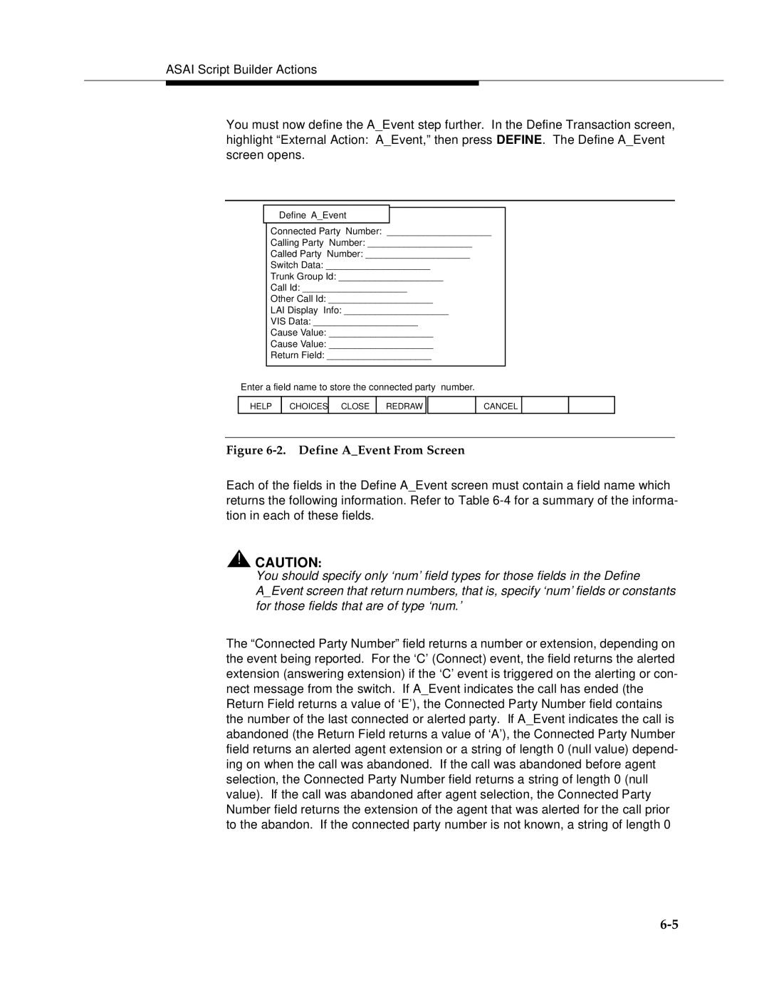 AT&T 585-350-812 manual Define AEvent From Screen 