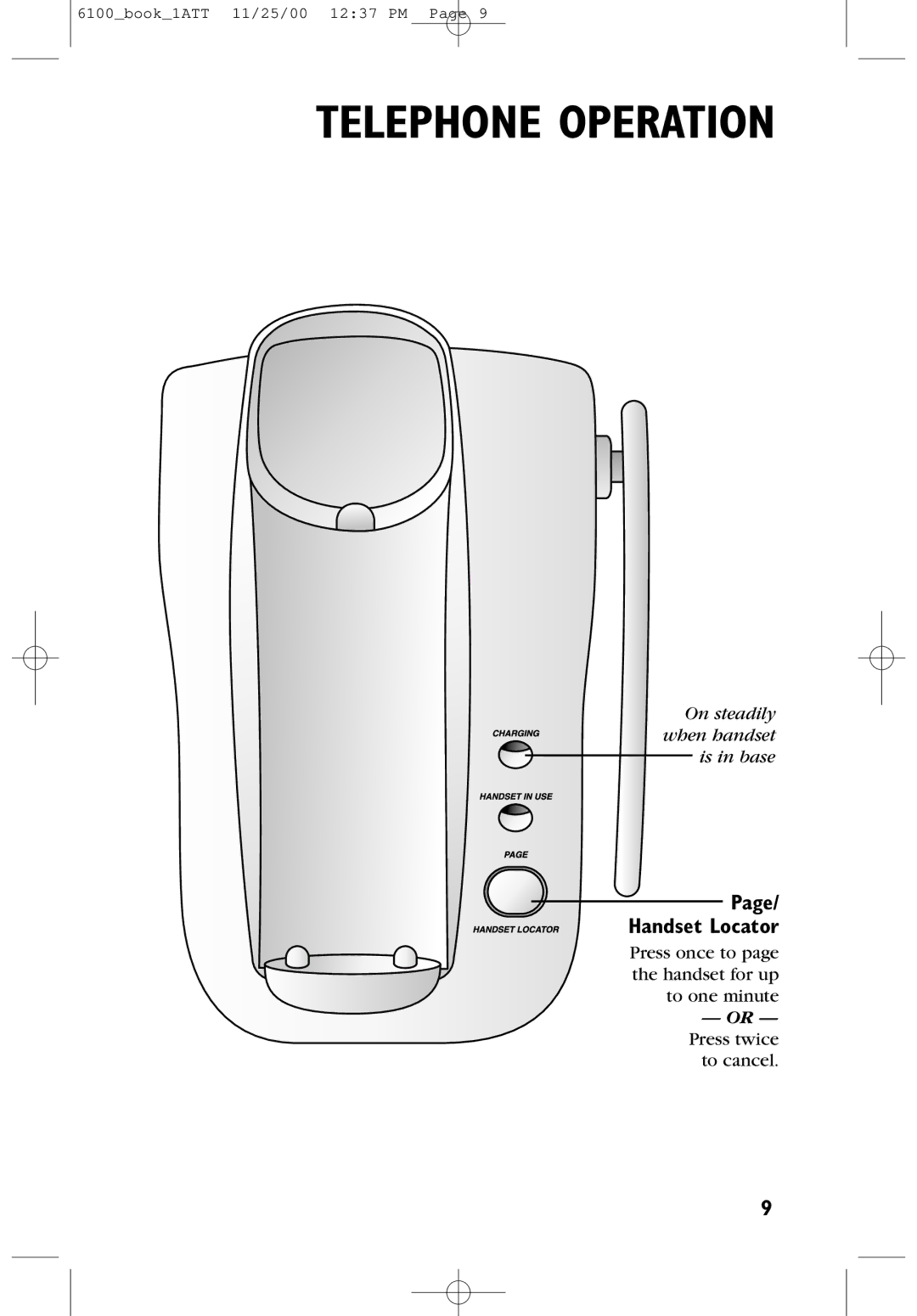 AT&T 6100 user manual Handset Locator 