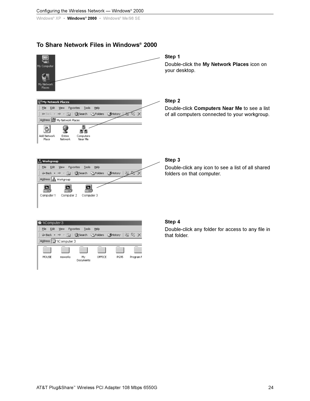 AT&T 6550G user manual To Share Network Files in Windows 