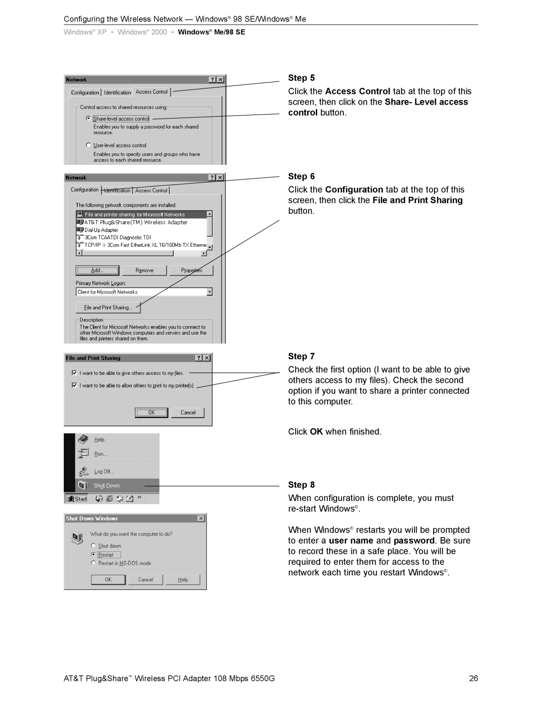 AT&T 6550G user manual Step 