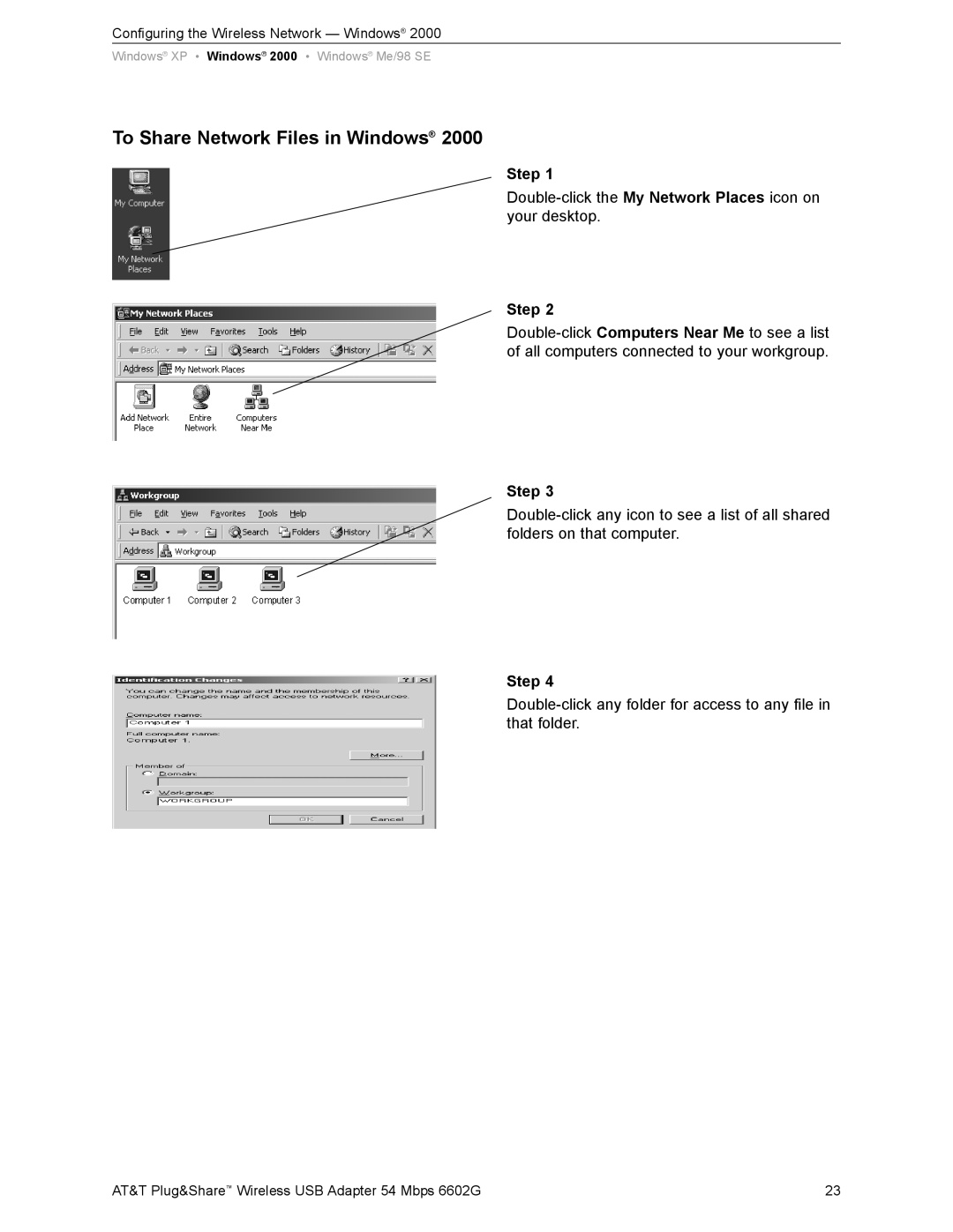 AT&T 6602G user manual To Share Network Files in Windows 