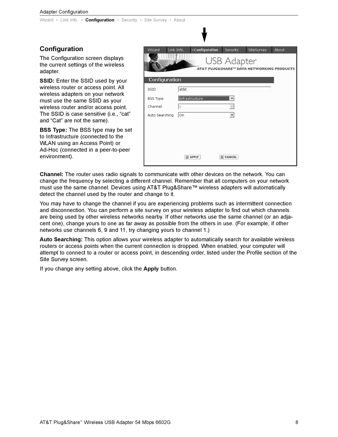 AT&T 6602G user manual Configuration 