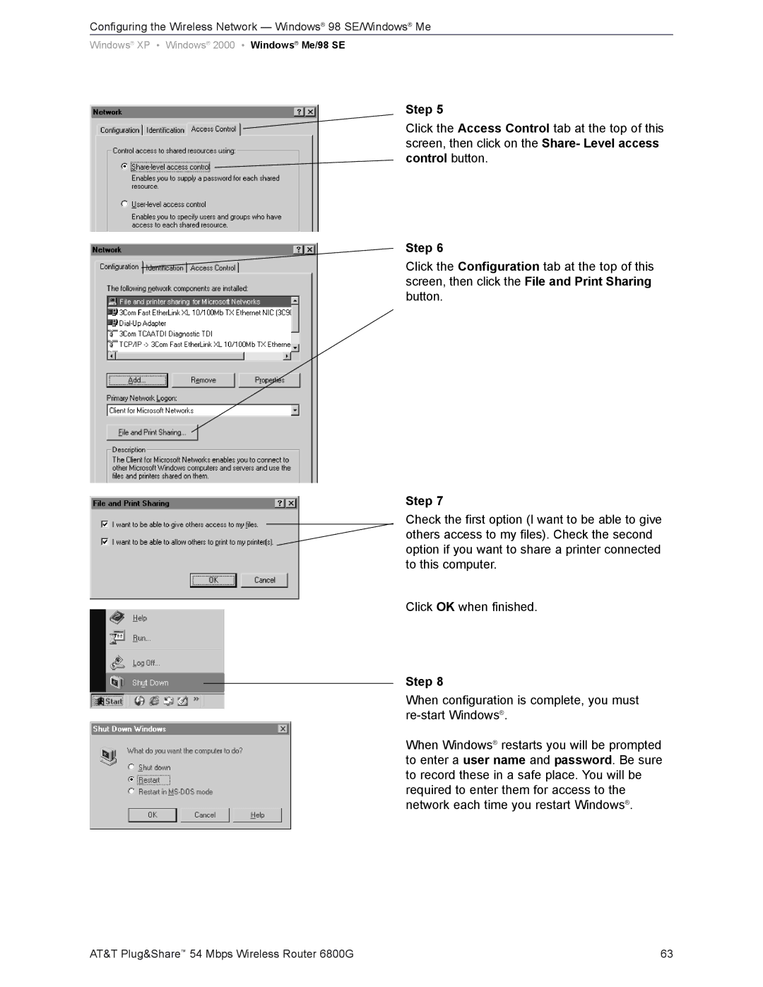 AT&T 6800G user manual Step 