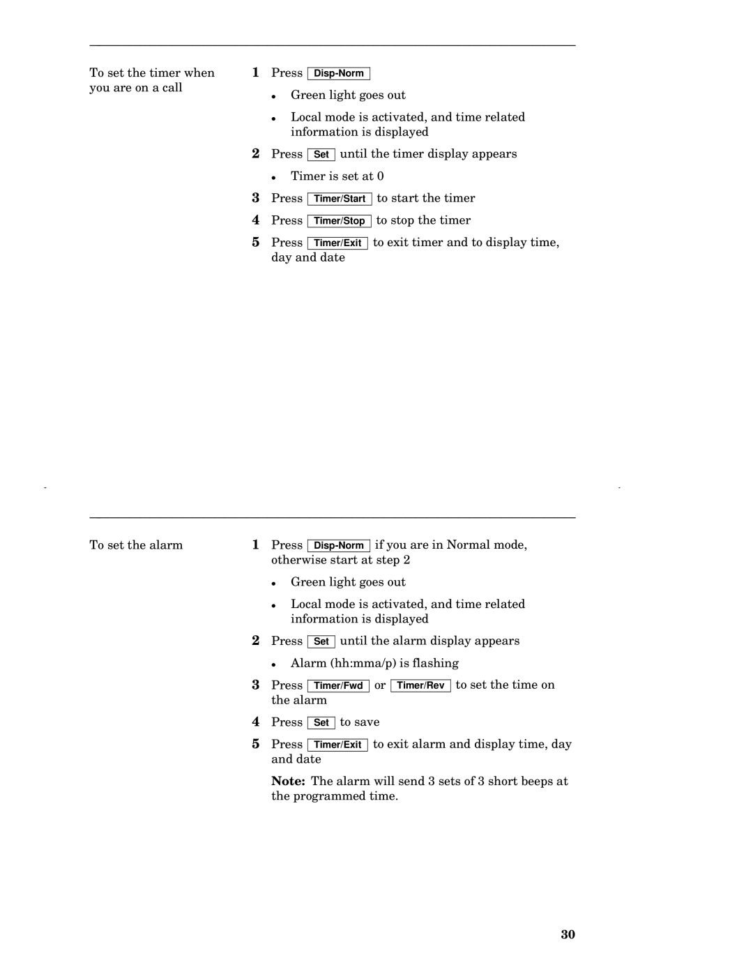 AT&T 7313H, 7317H, 7315H, 7314H, 7316H manual To set the timer when you are on a call To set the alarm 