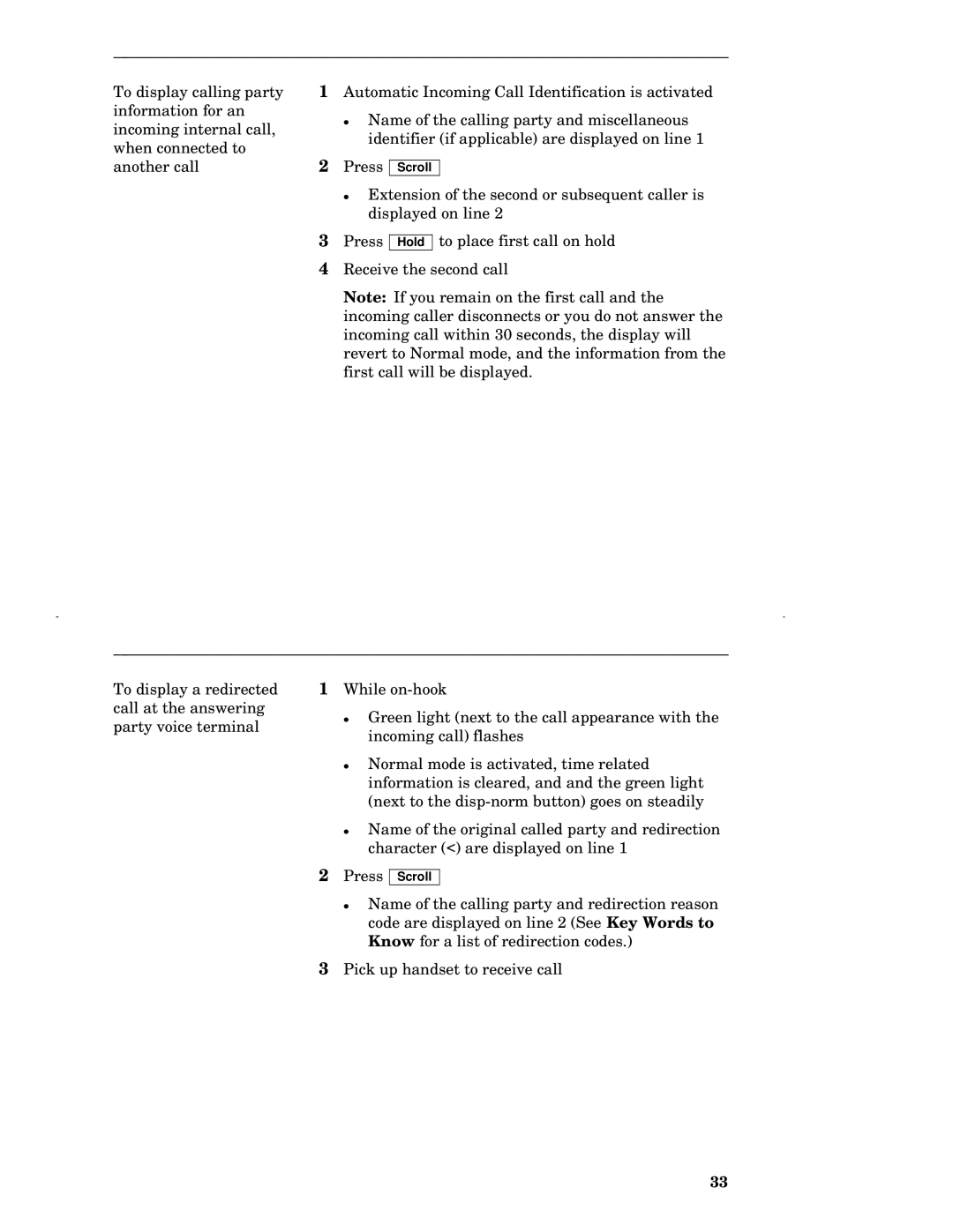 AT&T 7317H, 7315H, 7313H, 7314H, 7316H manual Extension of the second or subsequent caller is 