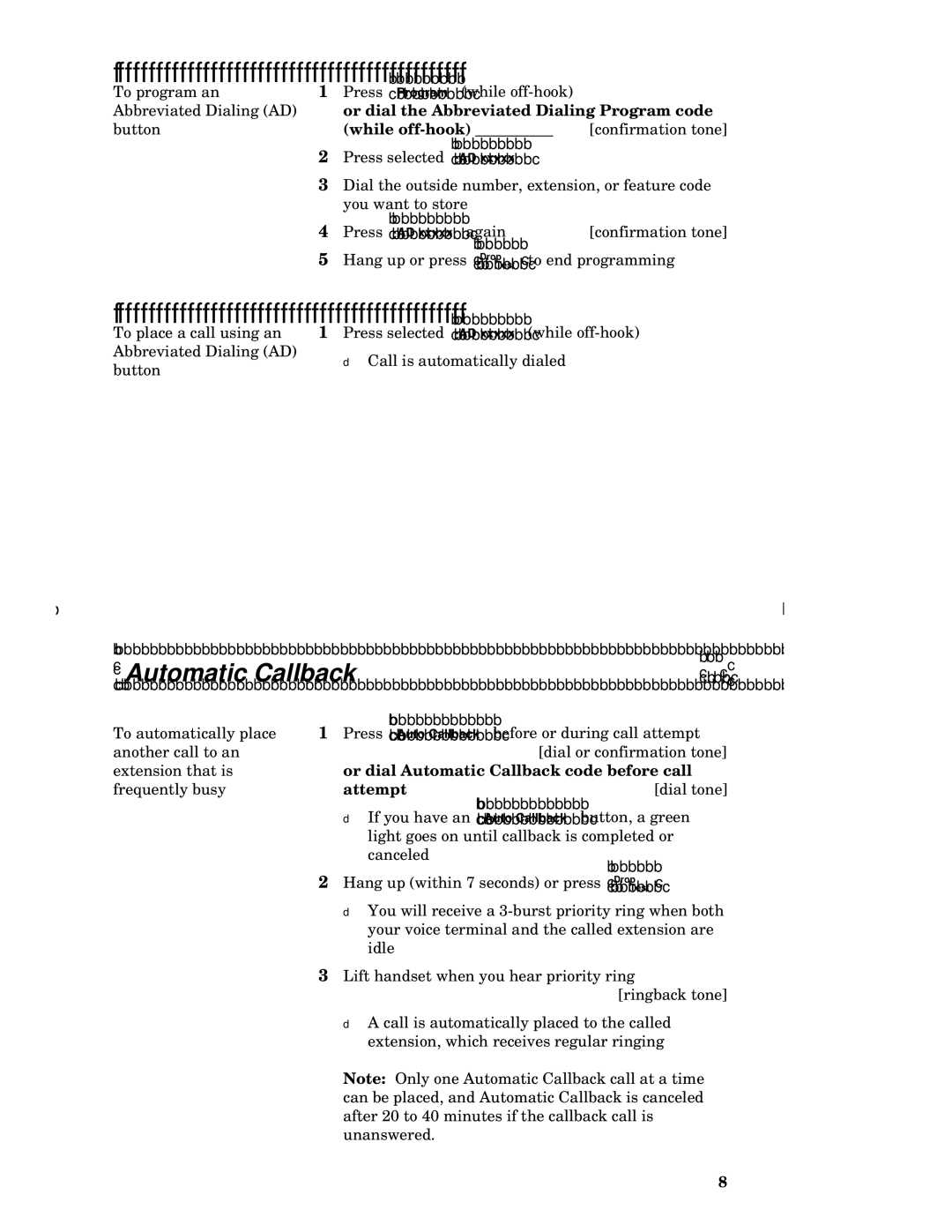 AT&T 7402 manual Or dial Automatic Callback code before call, Attempt 