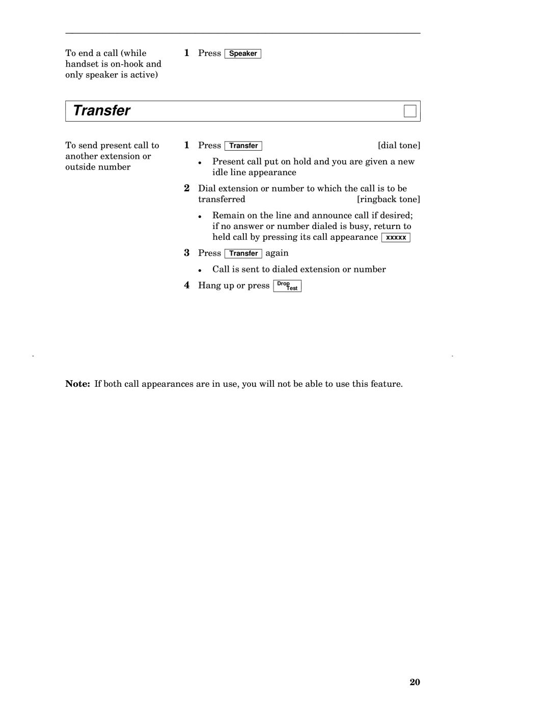 AT&T 7402 manual Transfer 