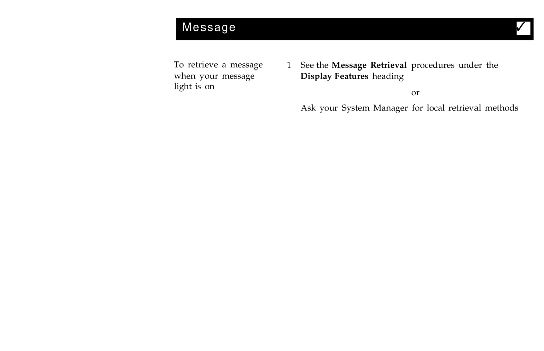 AT&T 7406BIS manual Message 