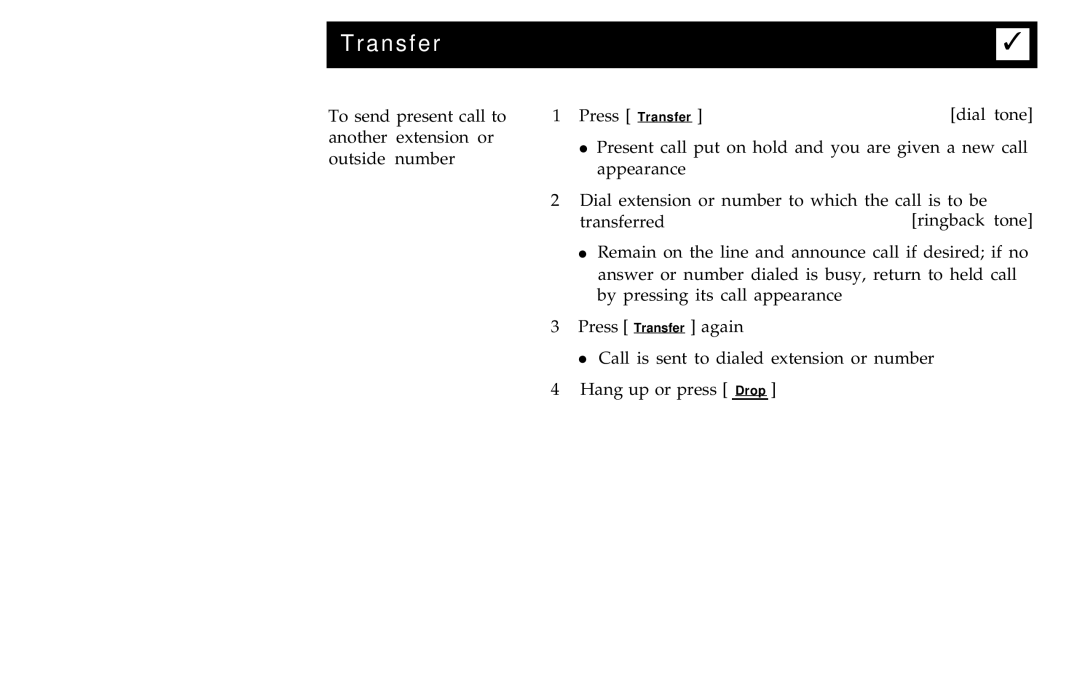 AT&T 7406BIS manual Transfer 