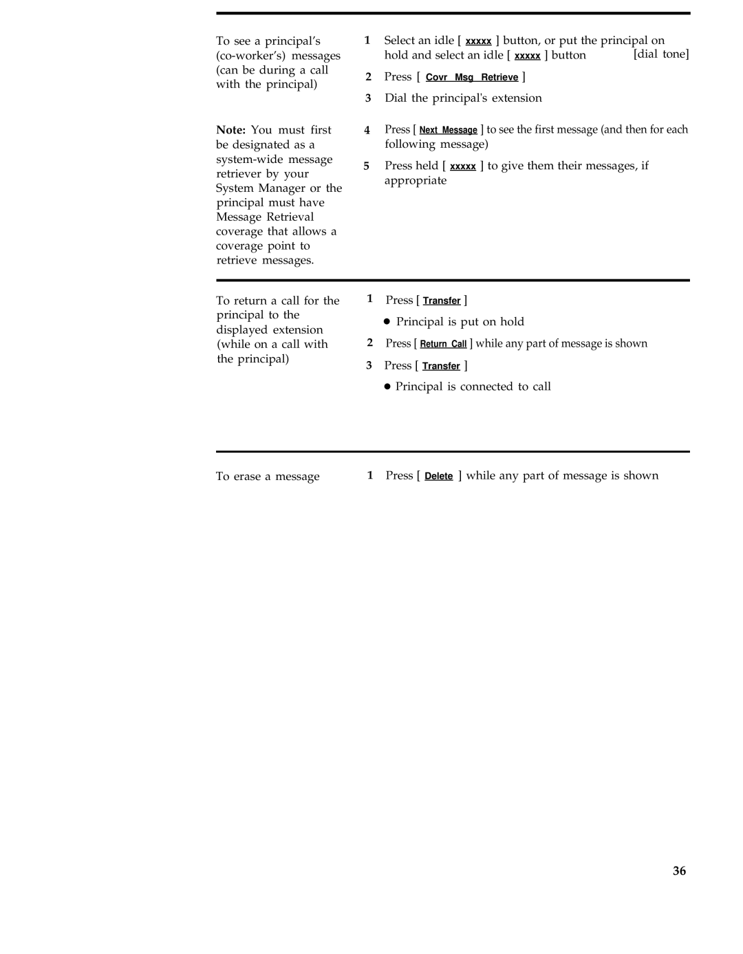 AT&T 7407 manual Press Covr Msg Retrieve 