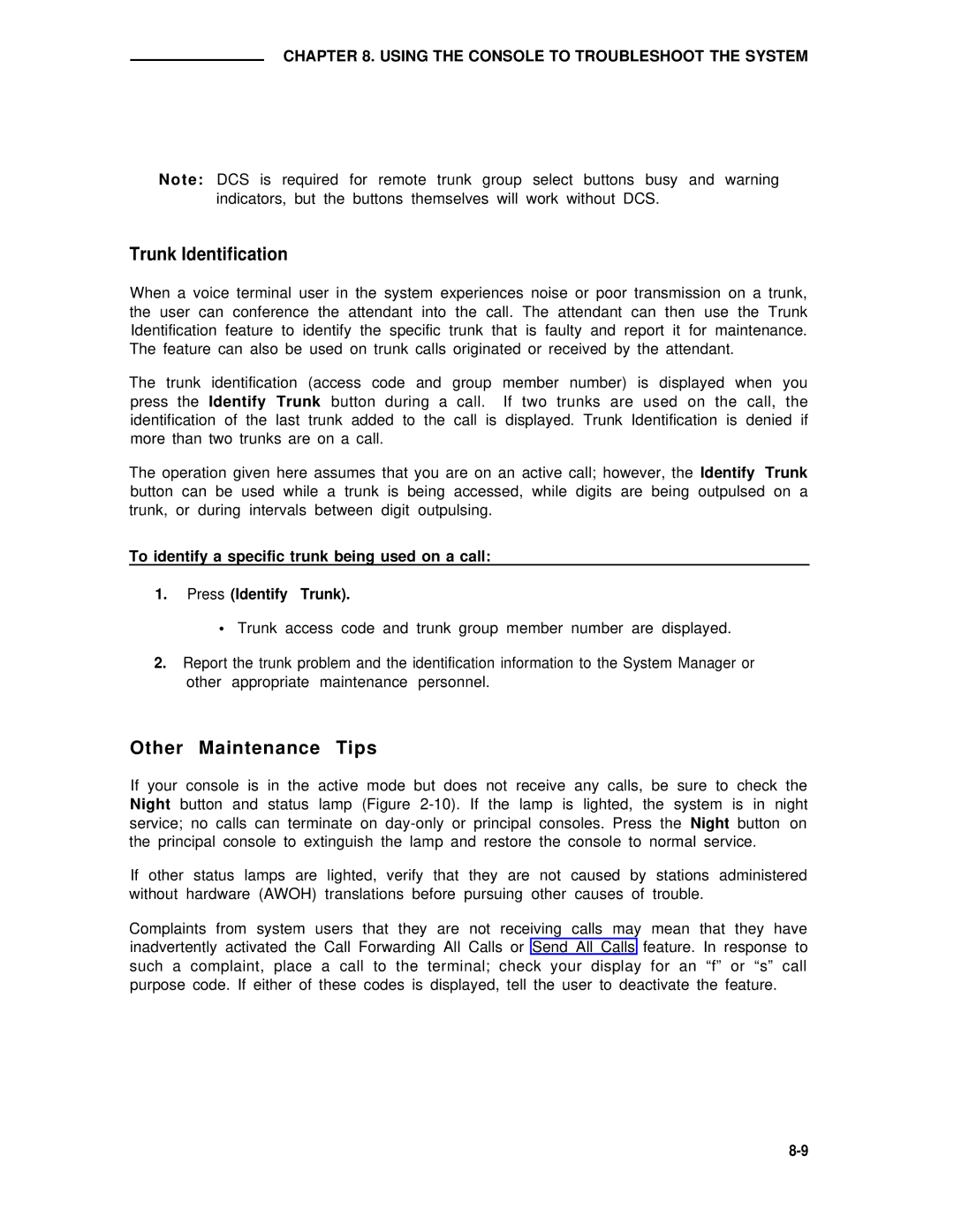 AT&T 75 manual Trunk Identification, Other Maintenance Tips 