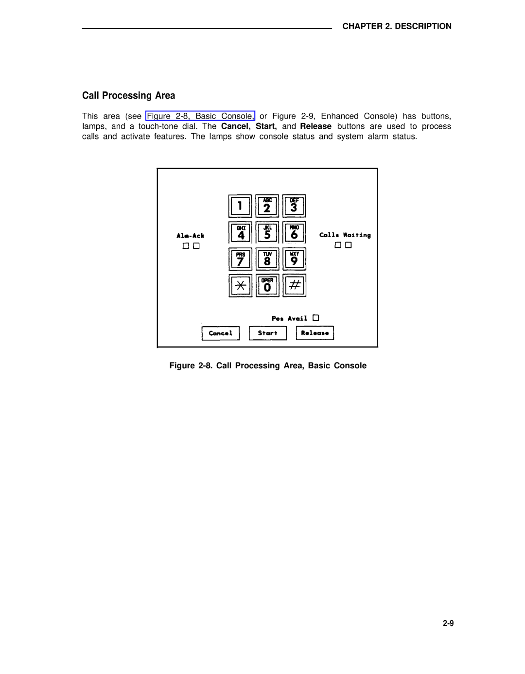 AT&T 75 manual Call Processing Area, Basic Console 