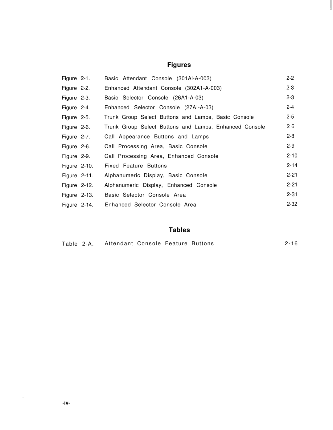 AT&T 75 manual Figures, Tables 