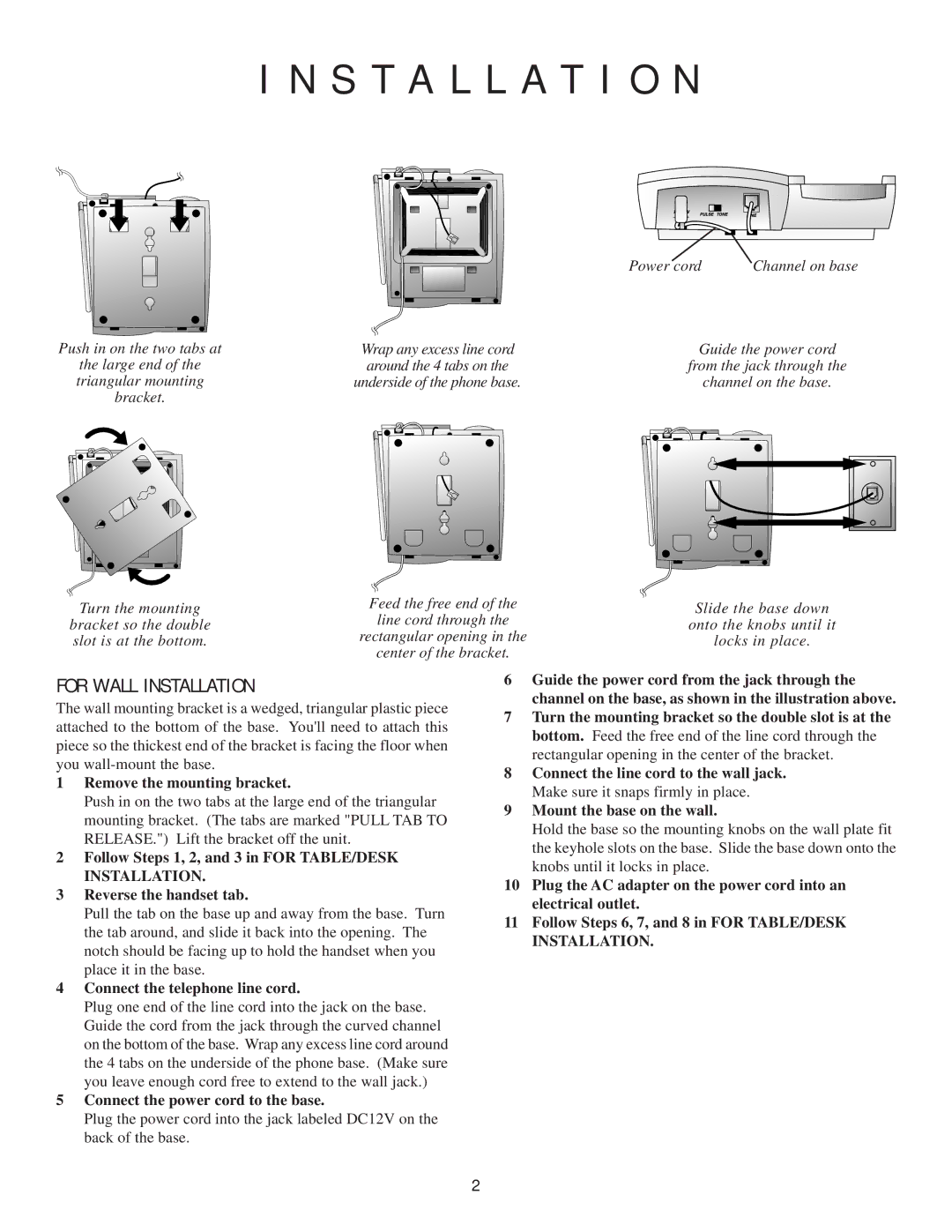 AT&T 7700 user manual For Wall Installation 