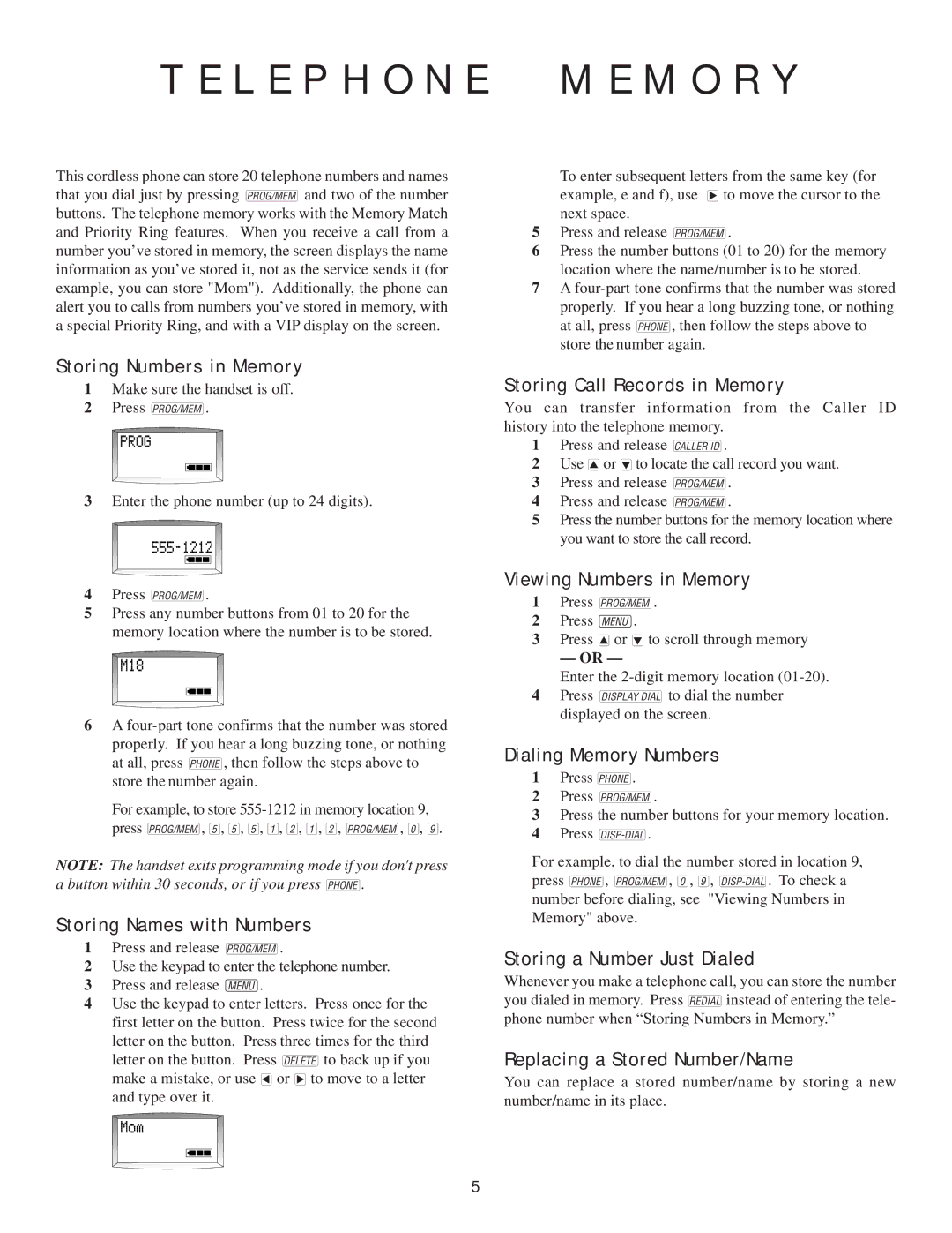 AT&T 7700 user manual L E P H O N E, M O R Y 